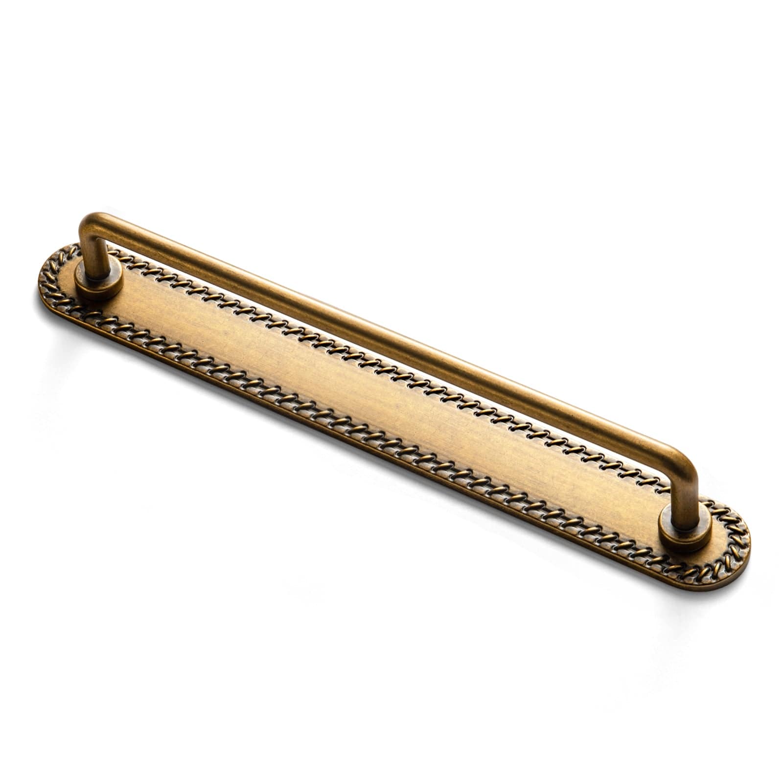 Goo-Ki Antique Brass / G016 / 7.6'' Hole Center 2 Pack Cabinet Bar Pulls with Back Plate Vintage Drawer Handles Home Improvement Hardware