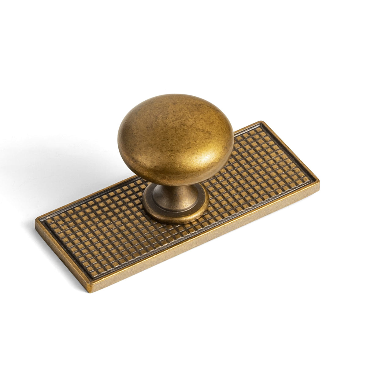 Goo-Ki Antique Brass / G017 / Standard 6 Pack Antique Brass Zinc Alloy Cabinet Knob with Back Plate Single Hole Center Cabinet Hardware for Bedroom Kitchen