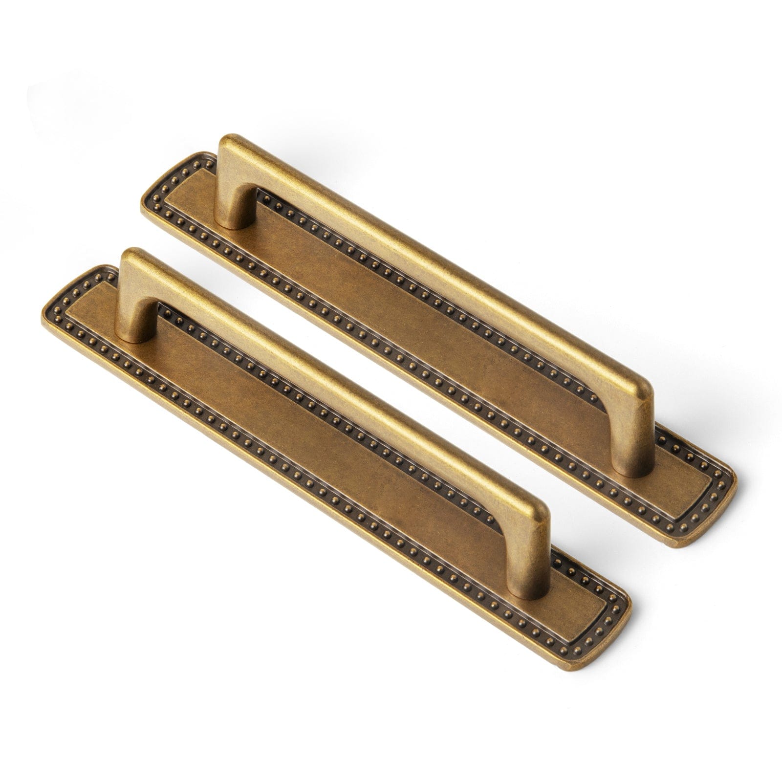 Goo-Ki Antique Brass / G018 / 5'' Hole Center 2 Pack Classic Cabinet Bar Pulls with Back Plate Zinc Alloy Cabinet Handle with Long Back Plate