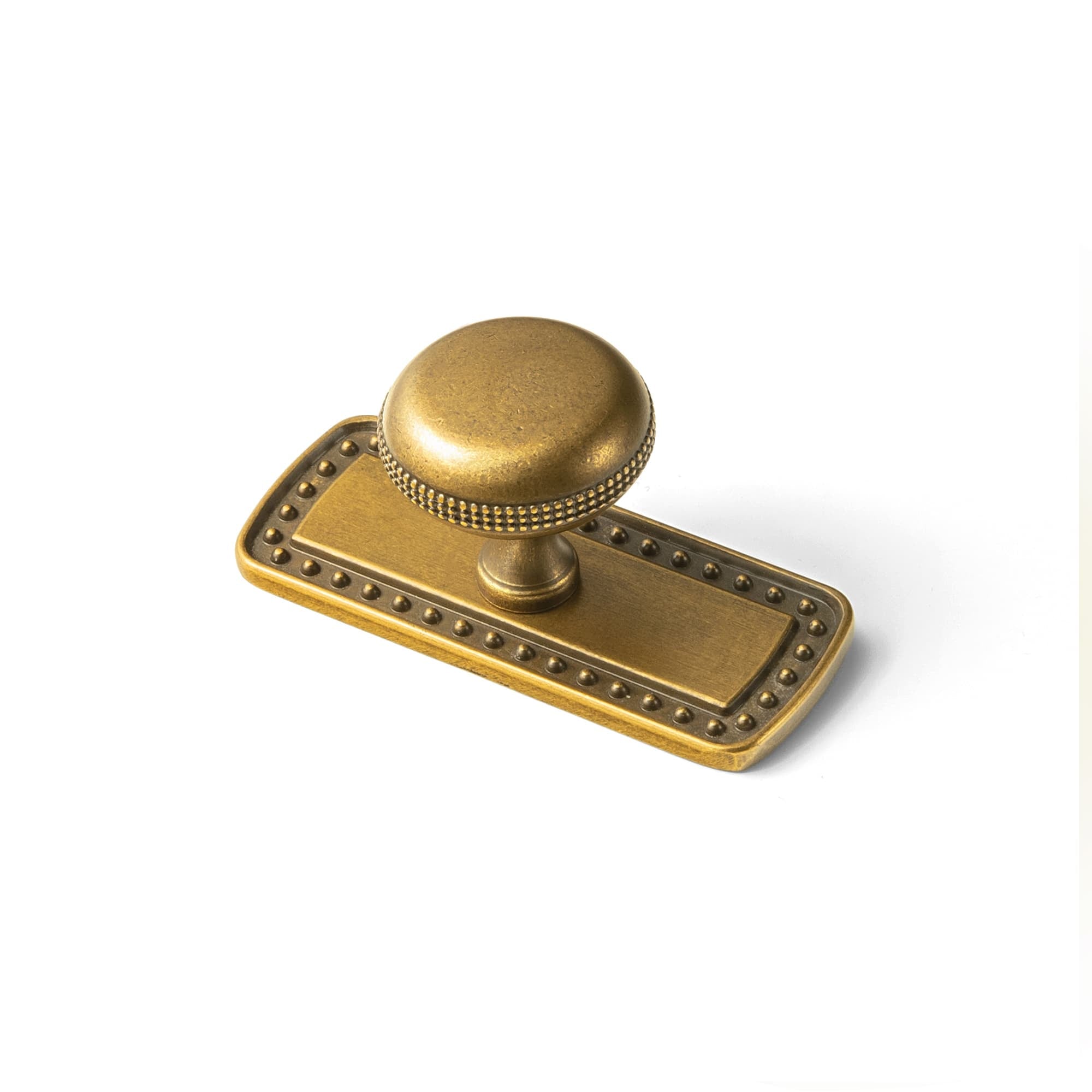 Goo-Ki Antique Brass / G018 / 6 Pack Farmhouse Rustic Round Cabinet Knobs Decorative Cabinet Knobs with Beaded Detailing