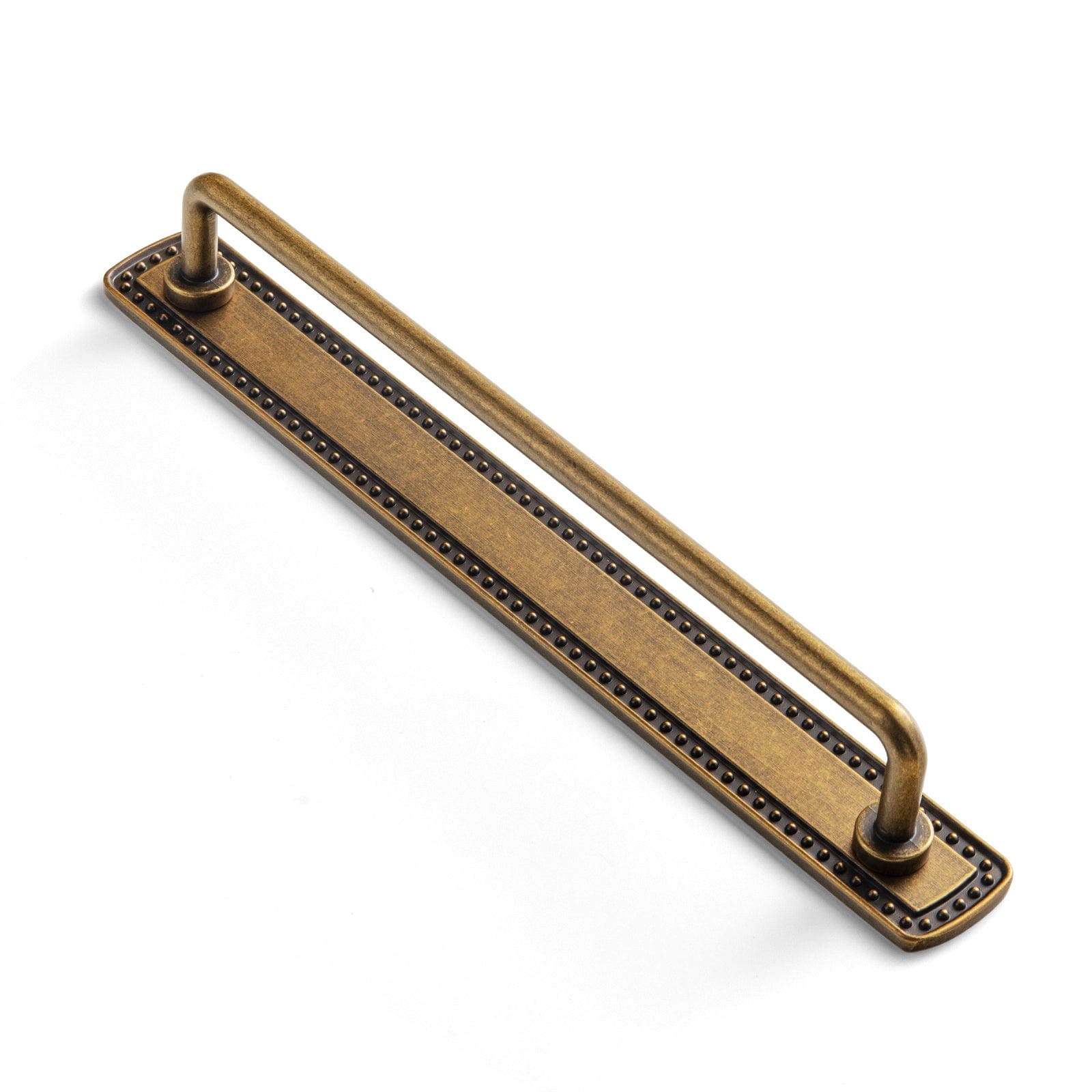 Goo-Ki Antique Brass / G018 / 7.6'' Hole Center 2 Pack Cabinet Bar Pulls with Back Plate Vintage Drawer Handles Home Improvement Hardware