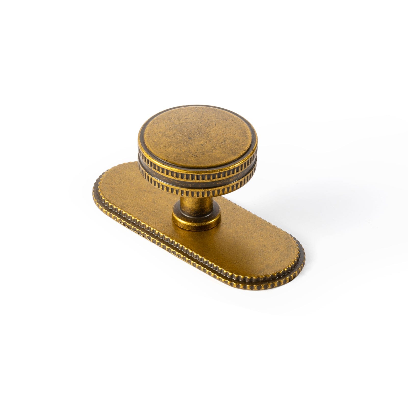 Goo-Ki Antique Brass / G019 / 6 Pack Distinctive Artistic Engravings Single Hole Round Cabinet Knob Retro Flair Kitchen Hardware