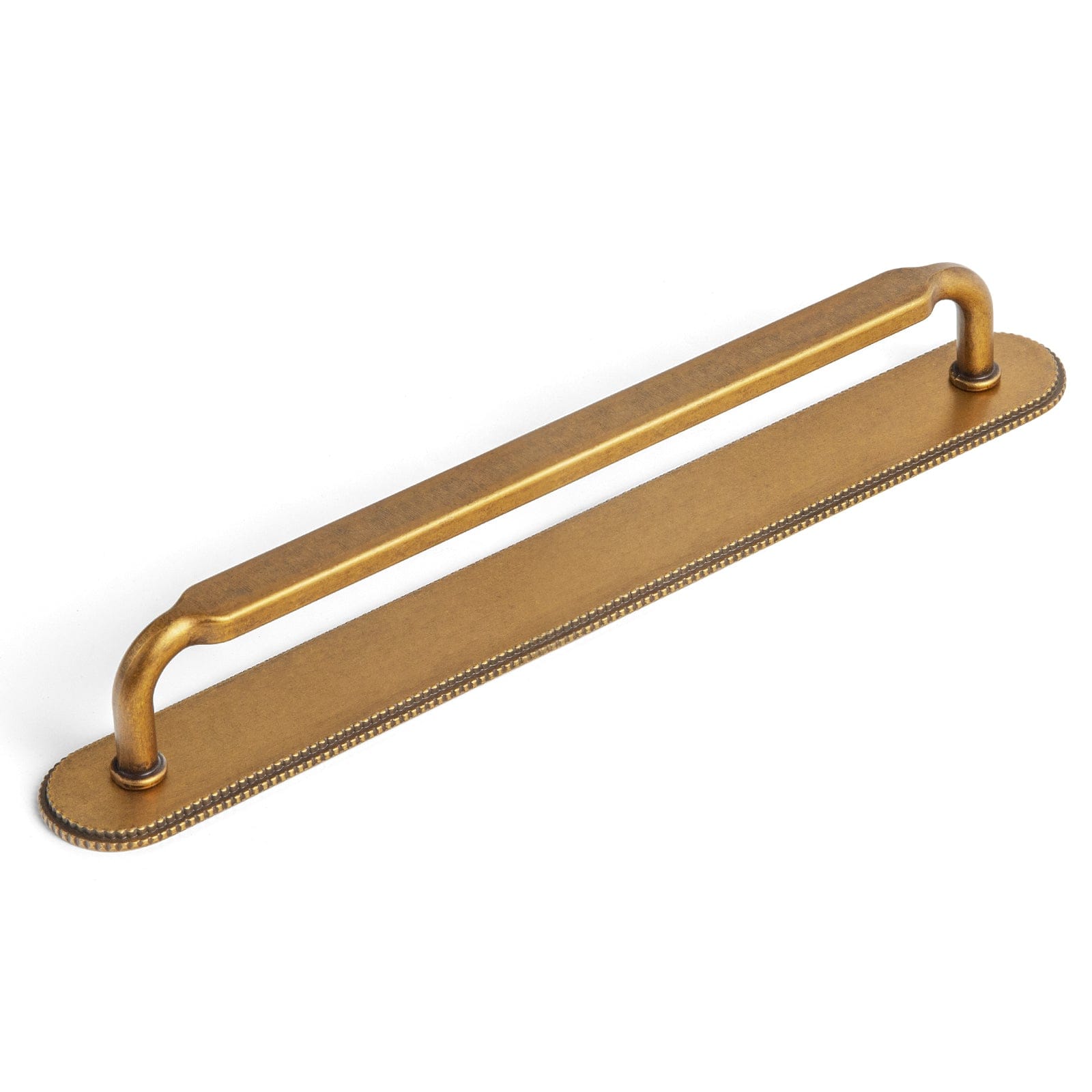 Goo-Ki Antique Brass / G019 / 7.6'' Hole Center 2 Pack Antique Brass Cabinet Pulls with Back Plate Zinc Alloy Drawer Handle with Long Back Plate