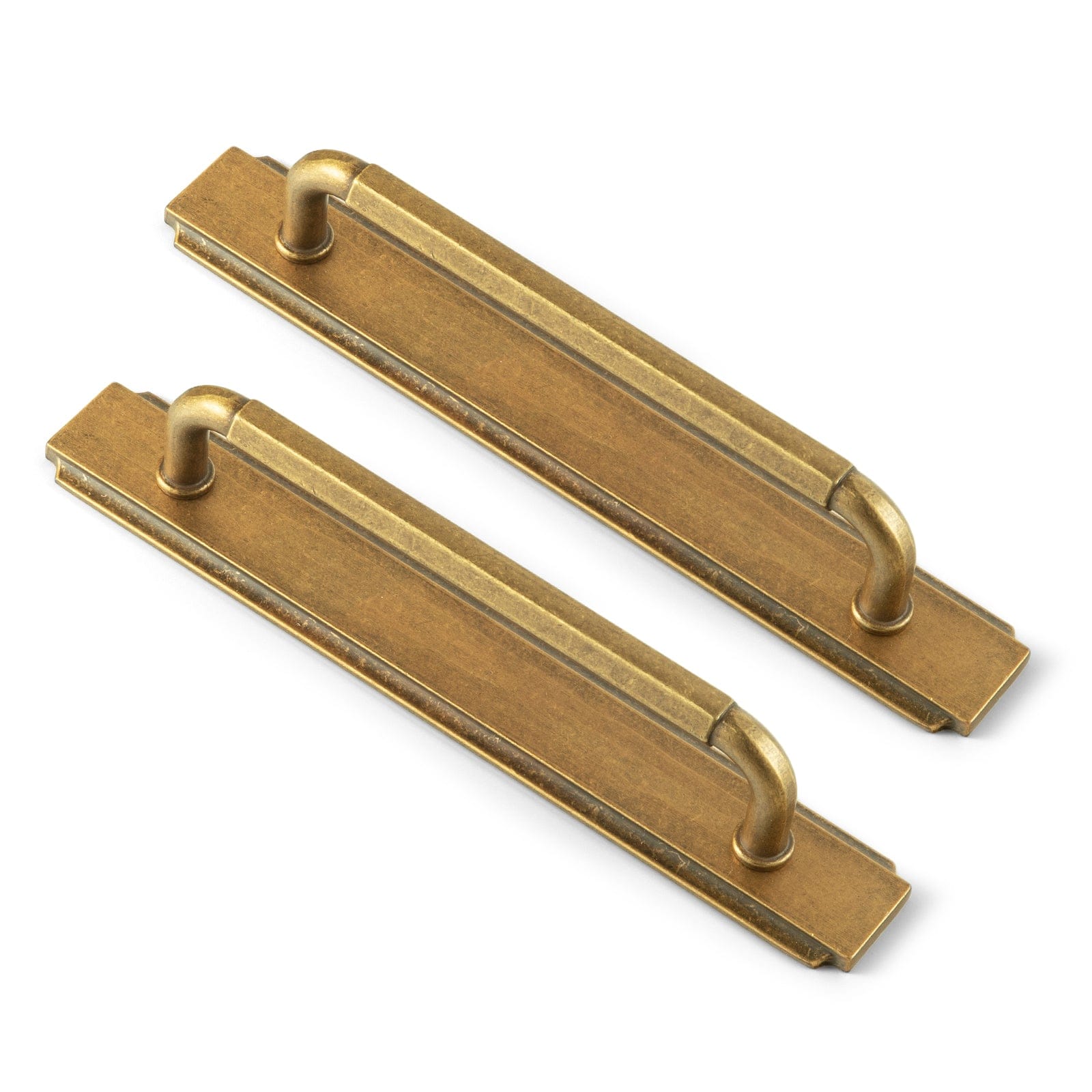 Goo-Ki Antique Brass / G020 / 5'' Hole Center 2 Pack Affordable Luxury Vintage Drawer Pulls with Back Plates Set for Kitchen