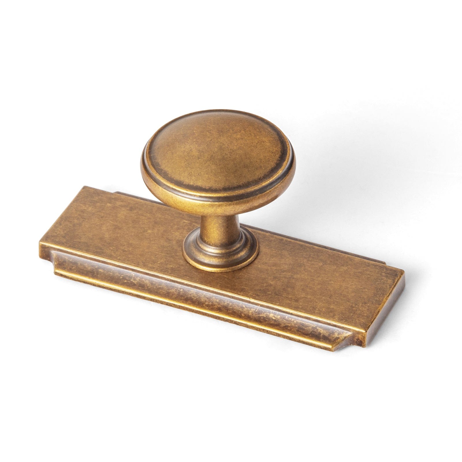 Goo-Ki Antique Brass / G020 / 6 Pack Vintage Retro Bronze Drawer Knob Kitchen Hardware Single Hole Cabinet Knobs with Back Plate
