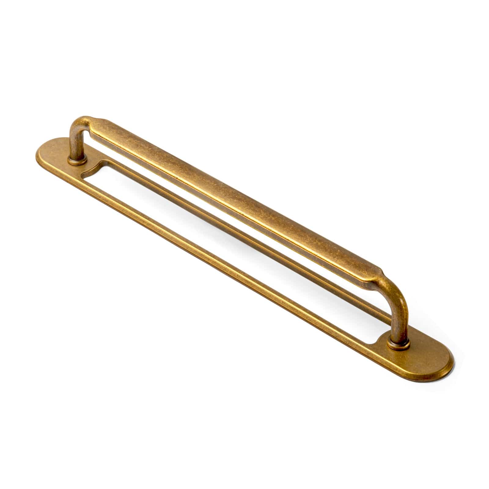 Goo-Ki Antique Brass / G021 / 7.6'' Hole Center 2 Pack Antique Brass Cabinet Pulls with Back Plate Zinc Alloy Drawer Handle with Long Back Plate