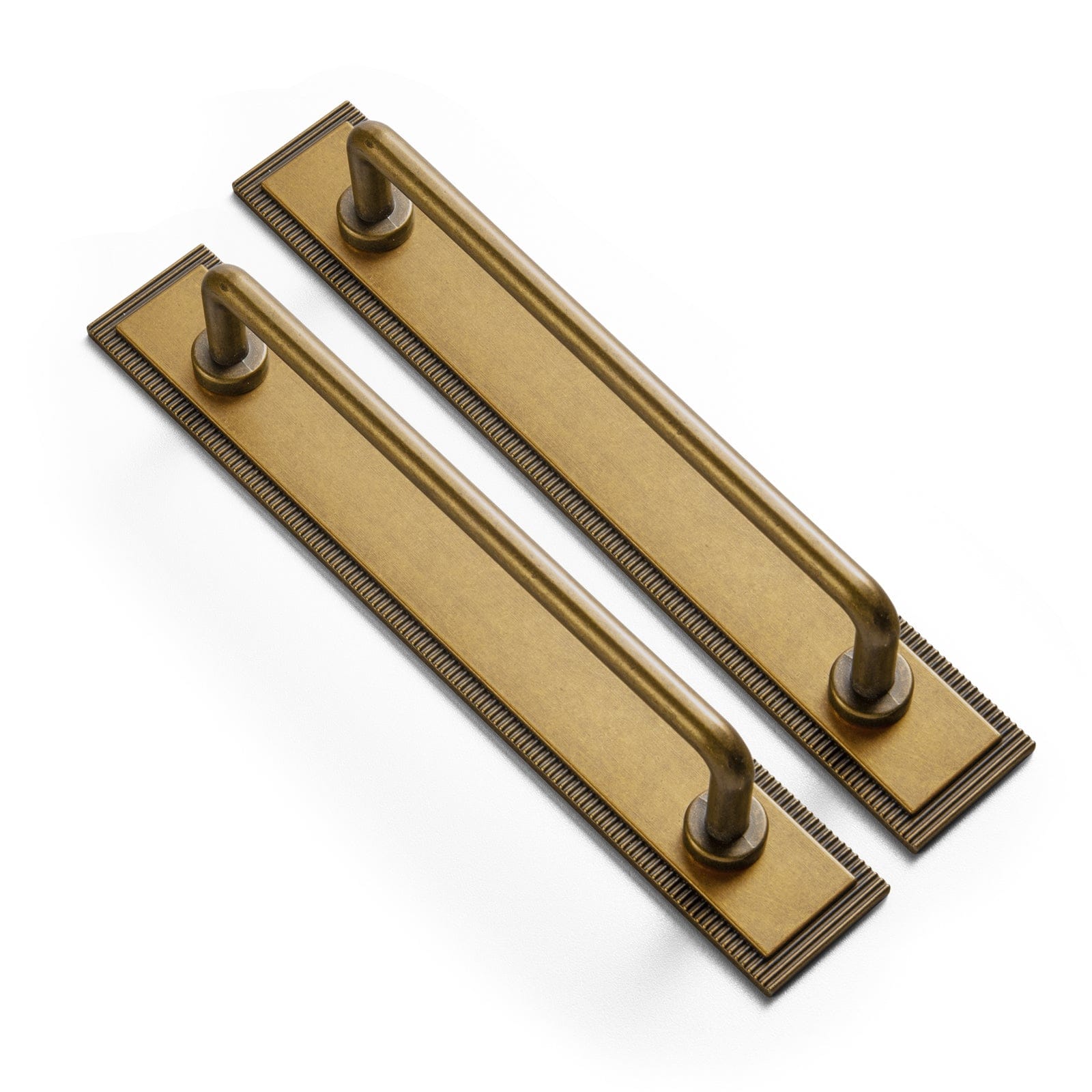 Goo-Ki Antique Brass / G022 / 5'' Hole Center 2 Pack Cabinet Bar Pulls with Back Plate Vintage Drawer Handles Home Improvement Hardware