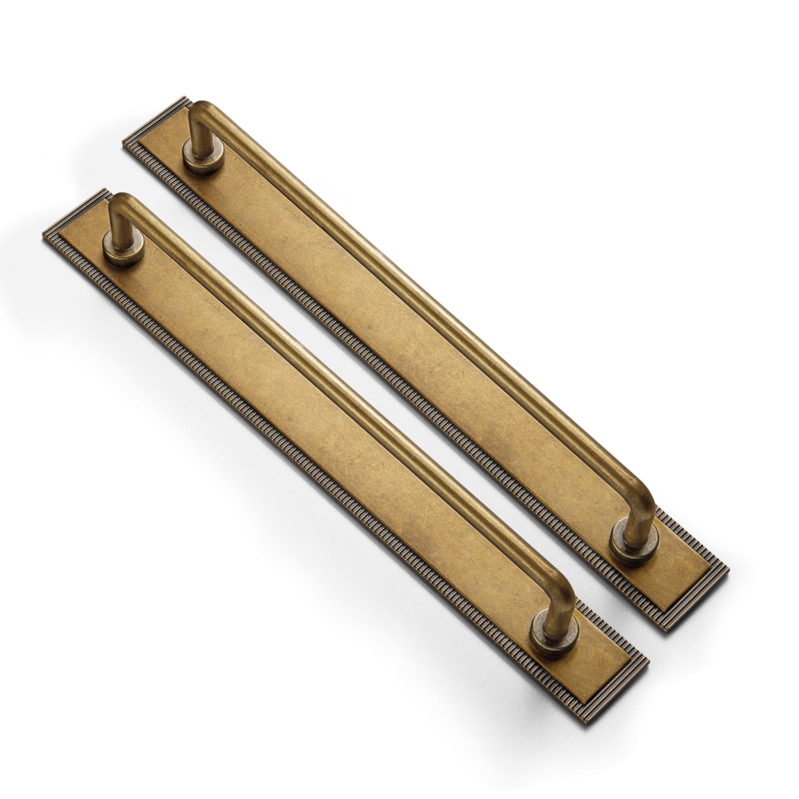 Goo-Ki Antique Brass / G022 / 7.6'' Hole Center 2 Pack Cabinet Bar Pulls with Back Plate Vintage Drawer Handles Home Improvement Hardware