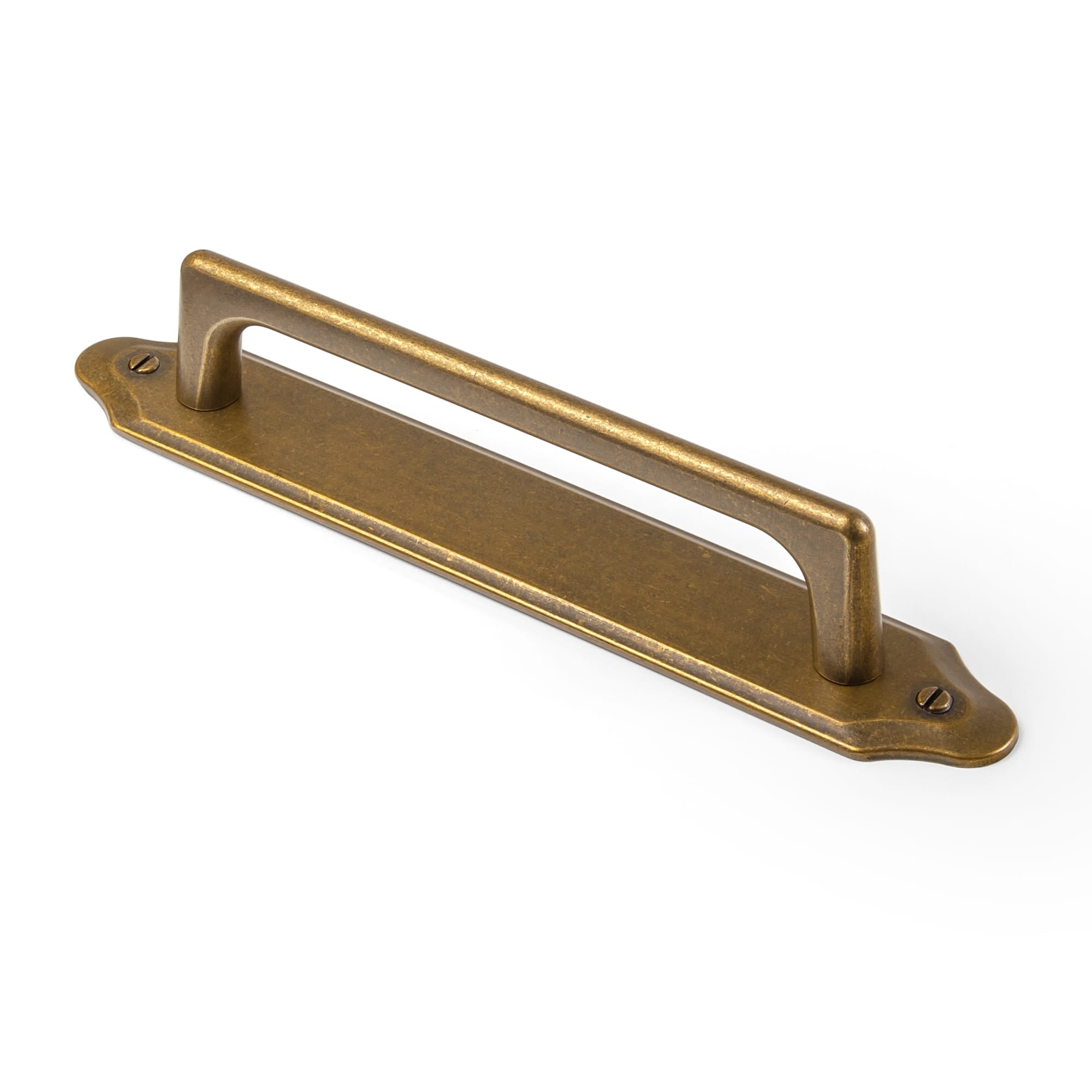 Goo-Ki Antique Brass / G023 / 5'' Hole Center 2 Pack Decorative Cabinet Bar Pulls with Back Plate Zinc Alloy Cabinet Handle with Long Back Plate