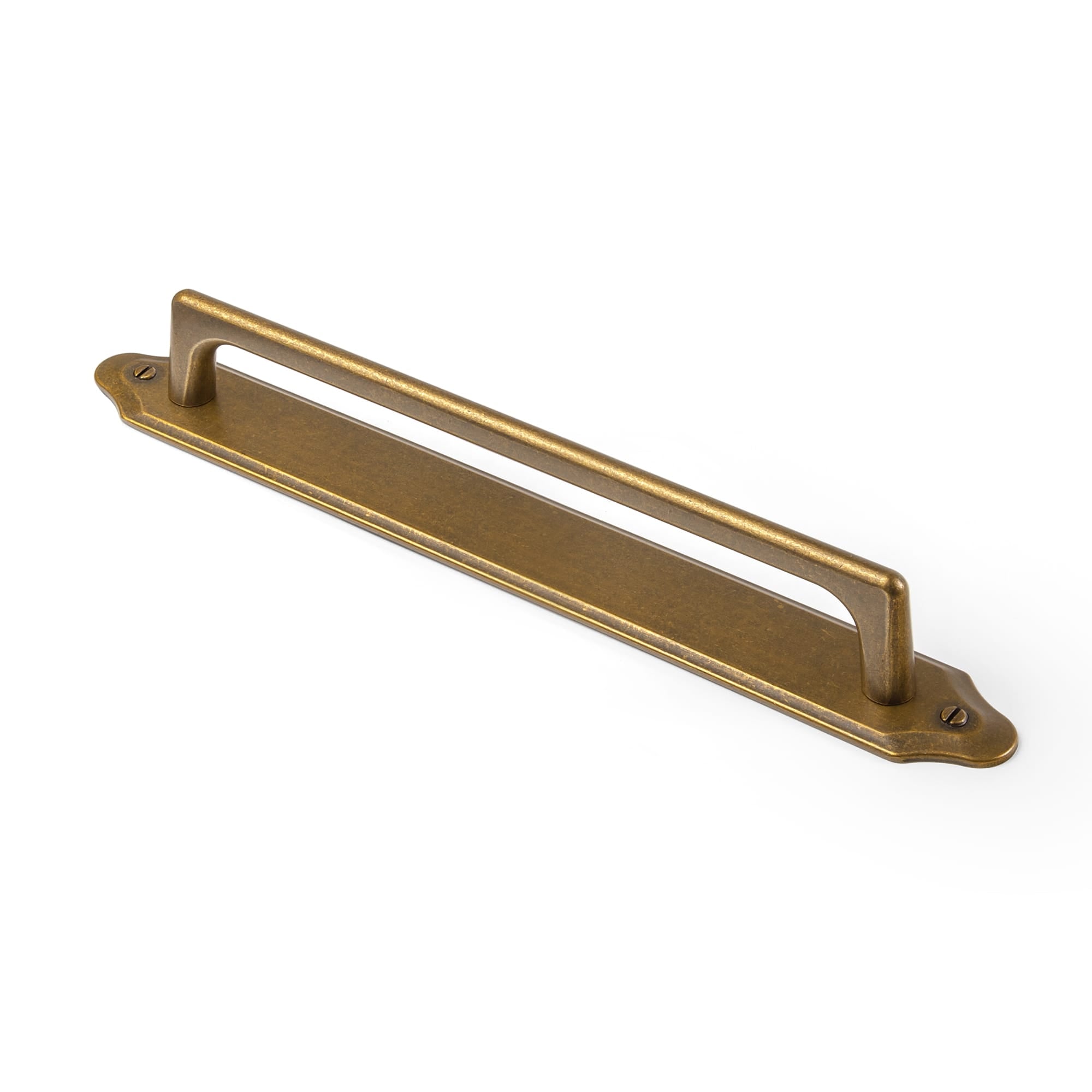 Goo-Ki Antique Brass / G023 / 7.6'' Hole Center 2 Pack Decorative Cabinet Bar Pulls with Back Plate Zinc Alloy Cabinet Handle with Long Back Plate
