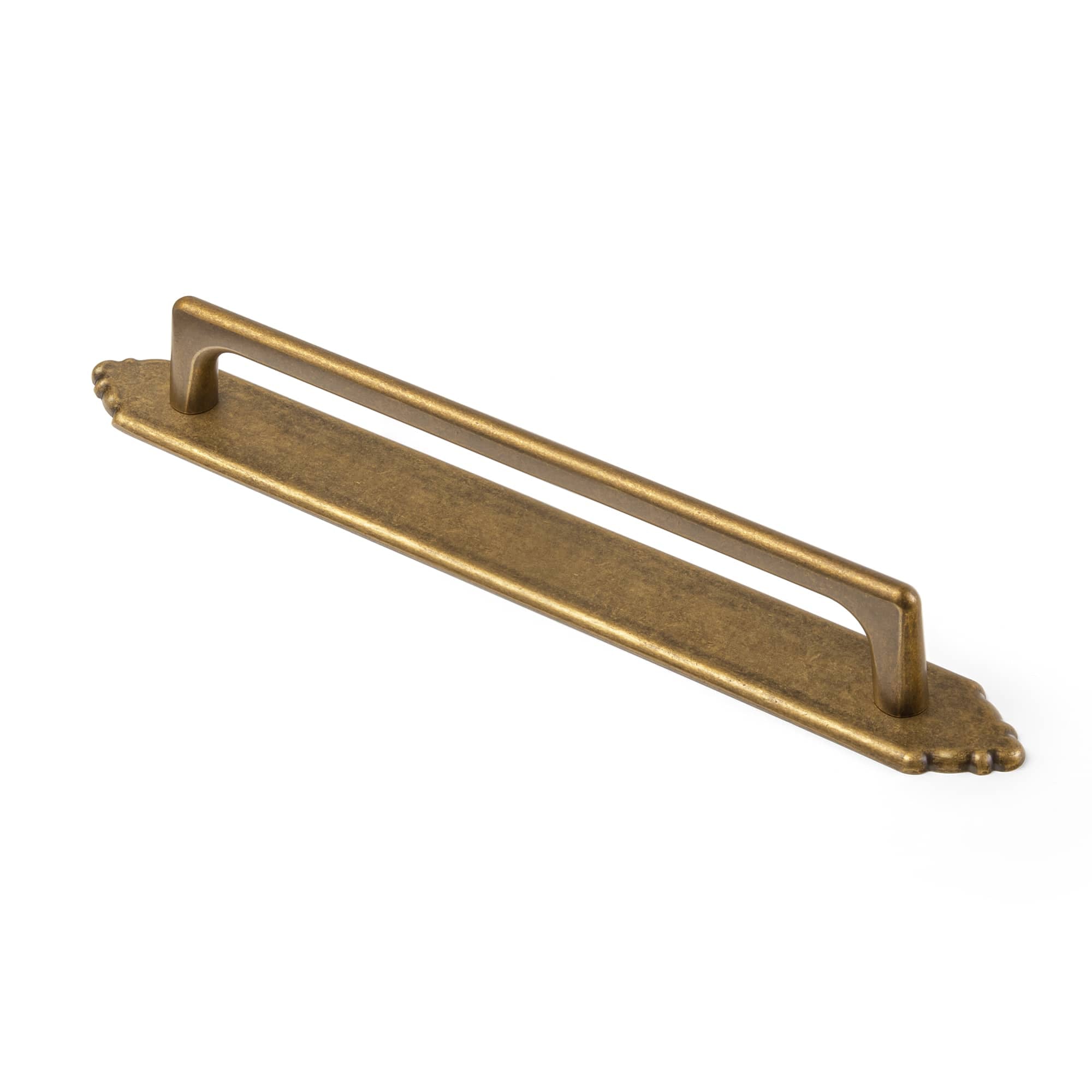 Goo-Ki Antique Brass / G024 / 7.6'' Hole Center 2 Pack Decorative Cabinet Bar Pulls with Back Plate Zinc Alloy Cabinet Handle with Long Back Plate