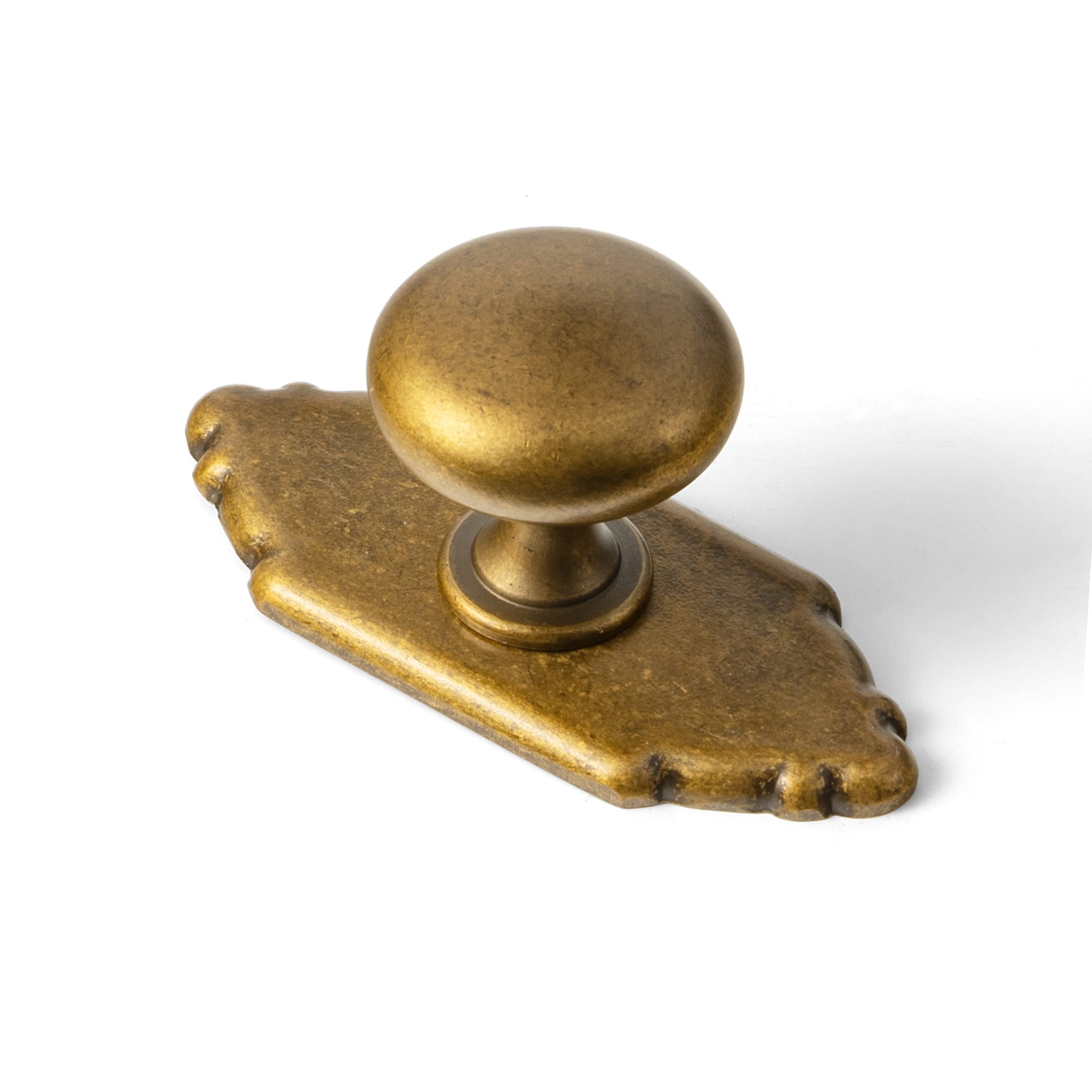 Goo-Ki Antique Brass / G024 / Standard 6 Pack Antique Brass Zinc Alloy Cabinet Knob with Back Plate Single Hole Center Cabinet Hardware for Bedroom Kitchen