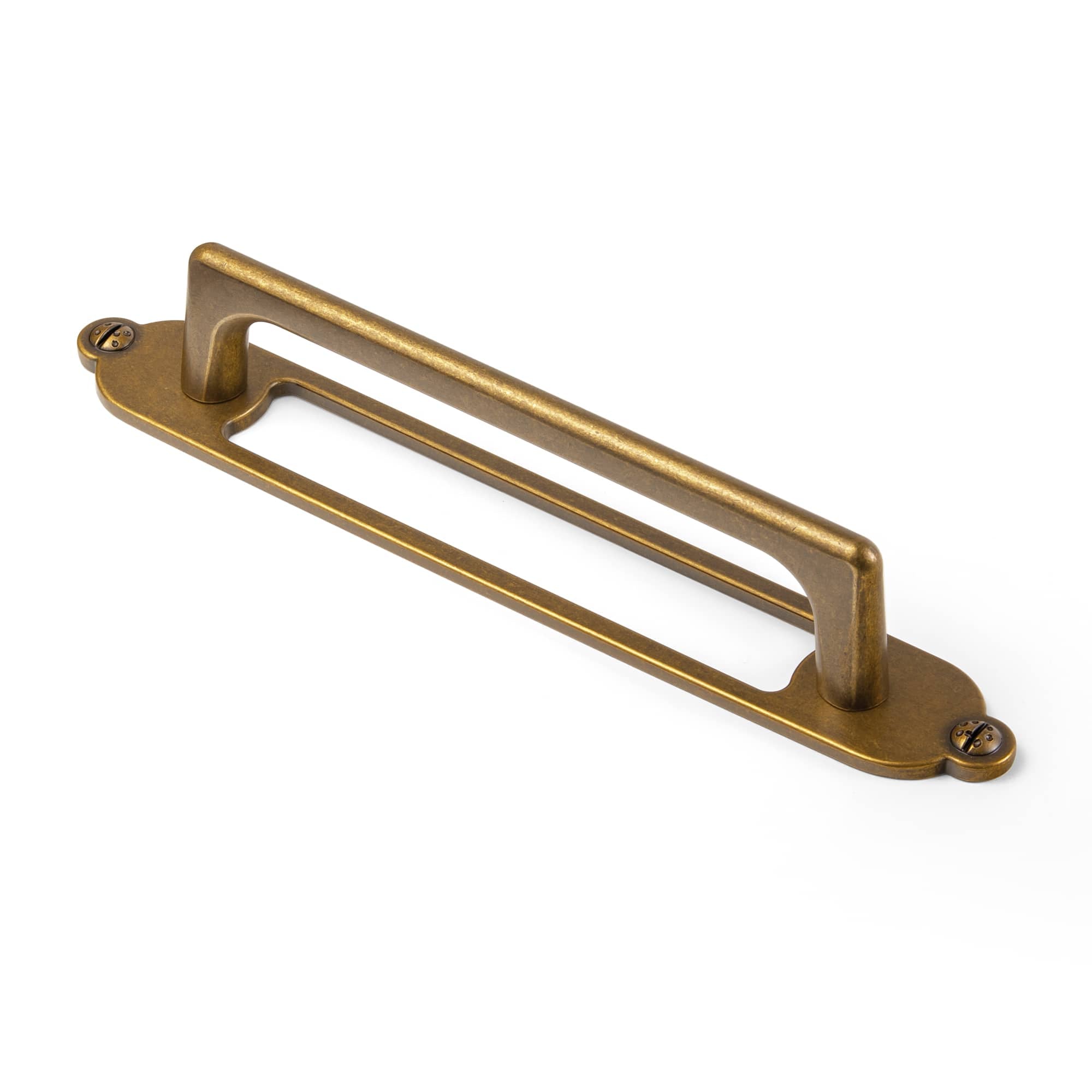 Goo-Ki Antique Brass / G025 / 5'' Hole Center 2 Pack Decorative Cabinet Bar Pulls with Back Plate Zinc Alloy Cabinet Handle with Long Back Plate