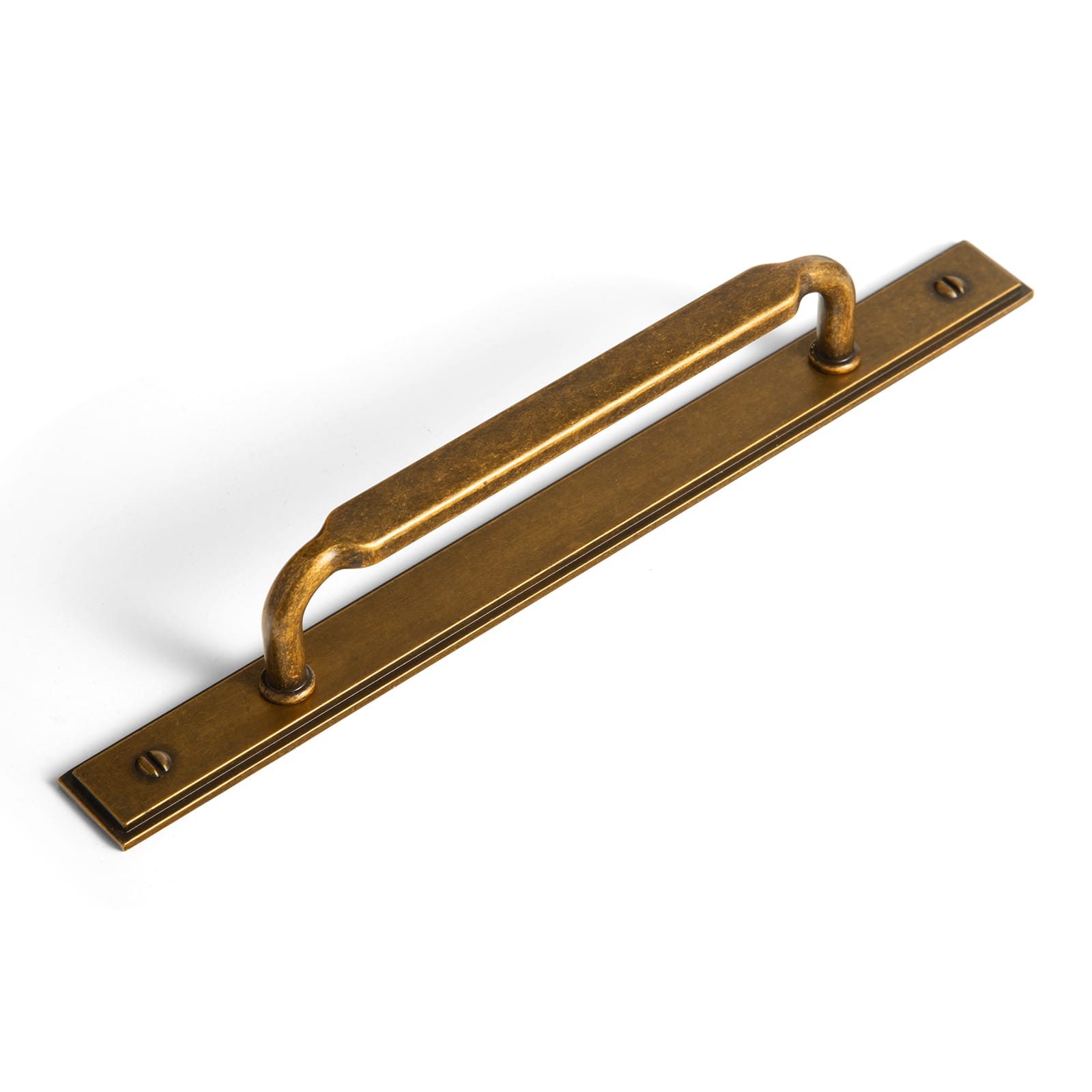 Goo-Ki Antique Brass / G026 / 5'' Hole Center 2 Pack Antique Brass Cabinet Pulls with Back Plate Zinc Alloy Drawer Handle with Long Back Plate