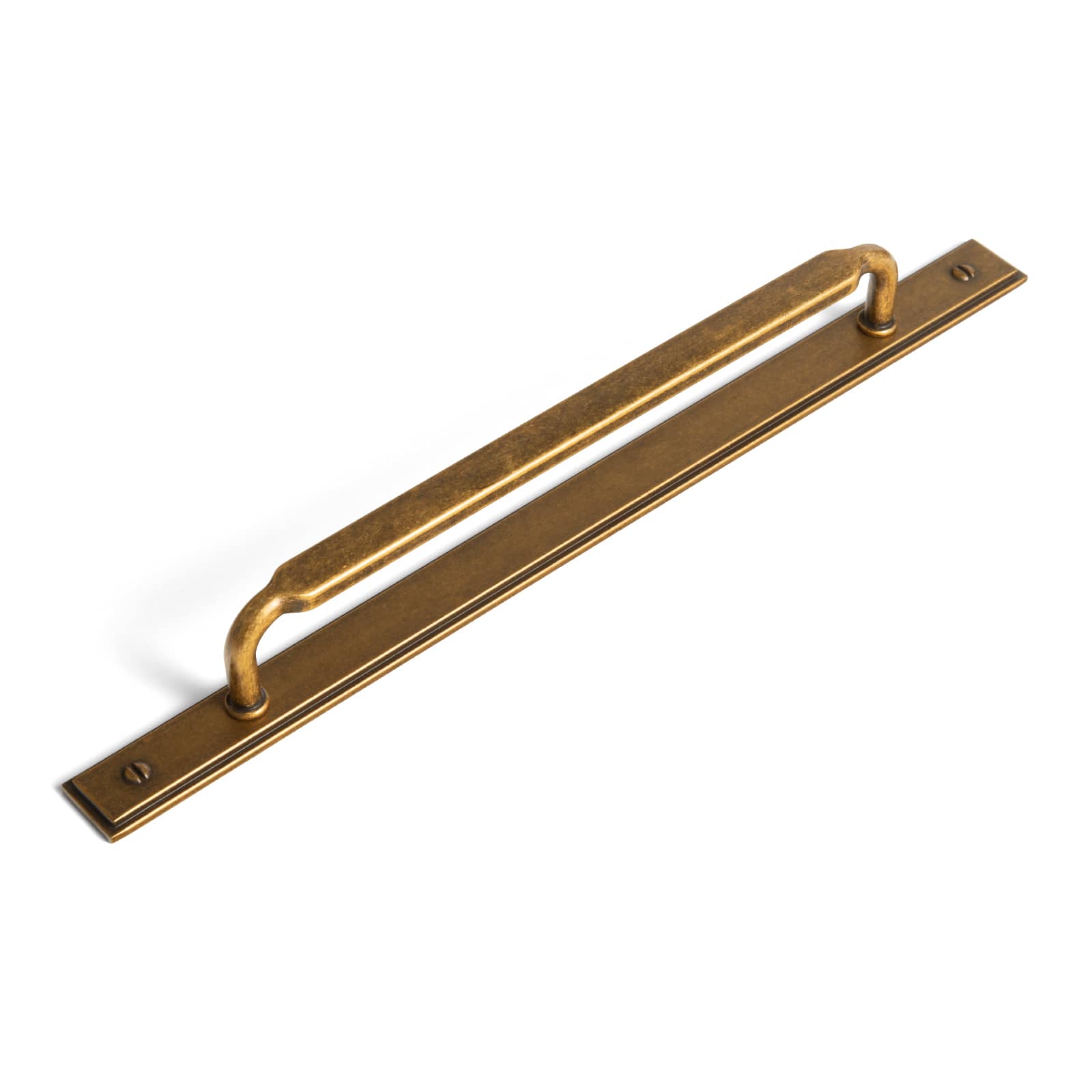 Goo-Ki Antique Brass / G026 / 7.6'' Hole Center 2 Pack Antique Brass Cabinet Pulls with Back Plate Zinc Alloy Drawer Handle with Long Back Plate