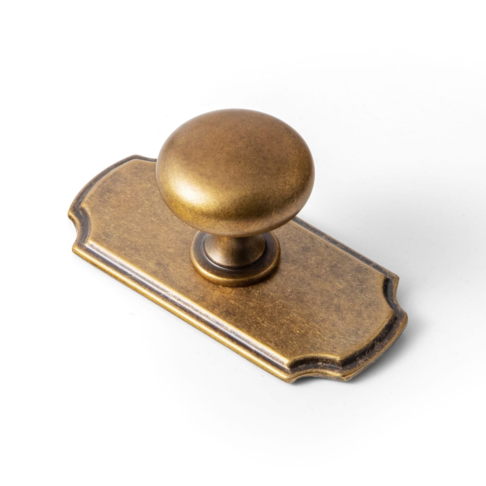 Goo-Ki Antique Brass / G031 / Standard 6 Pack Antique Brass Zinc Alloy Cabinet Knob with Back Plate Single Hole Center Cabinet Hardware for Bedroom Kitchen