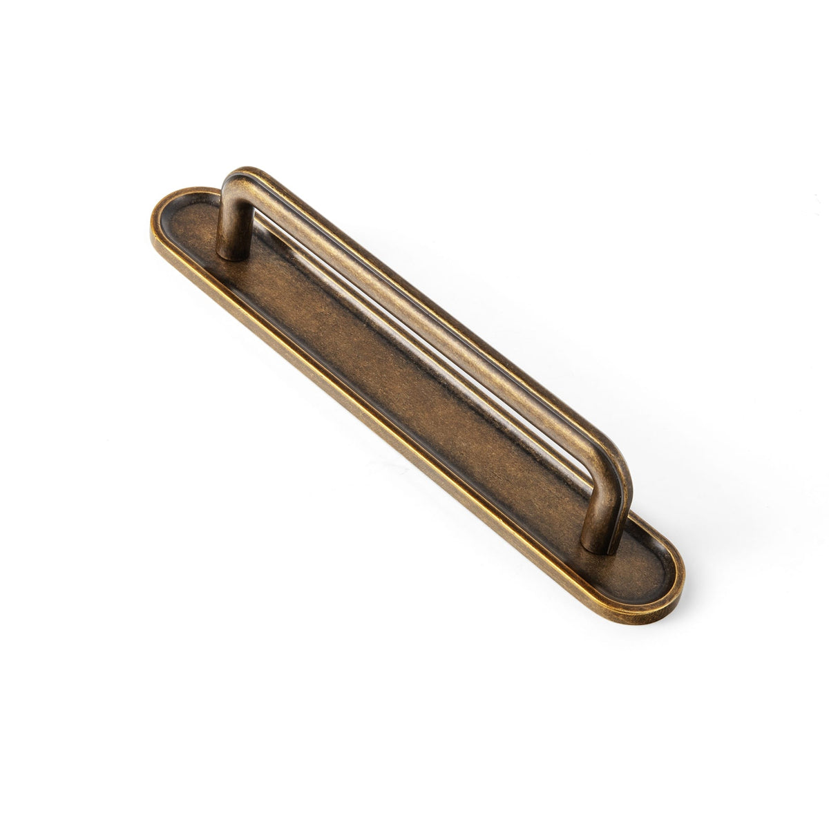 Goo-Ki Antique Brass / G033 / 5'' Hole Center 2 Pack Zinc Alloy U-Shaped Cabinet Handles, Vintage Drawer Pulls with Backplate for Kitchen & Bathroom Cabinetry