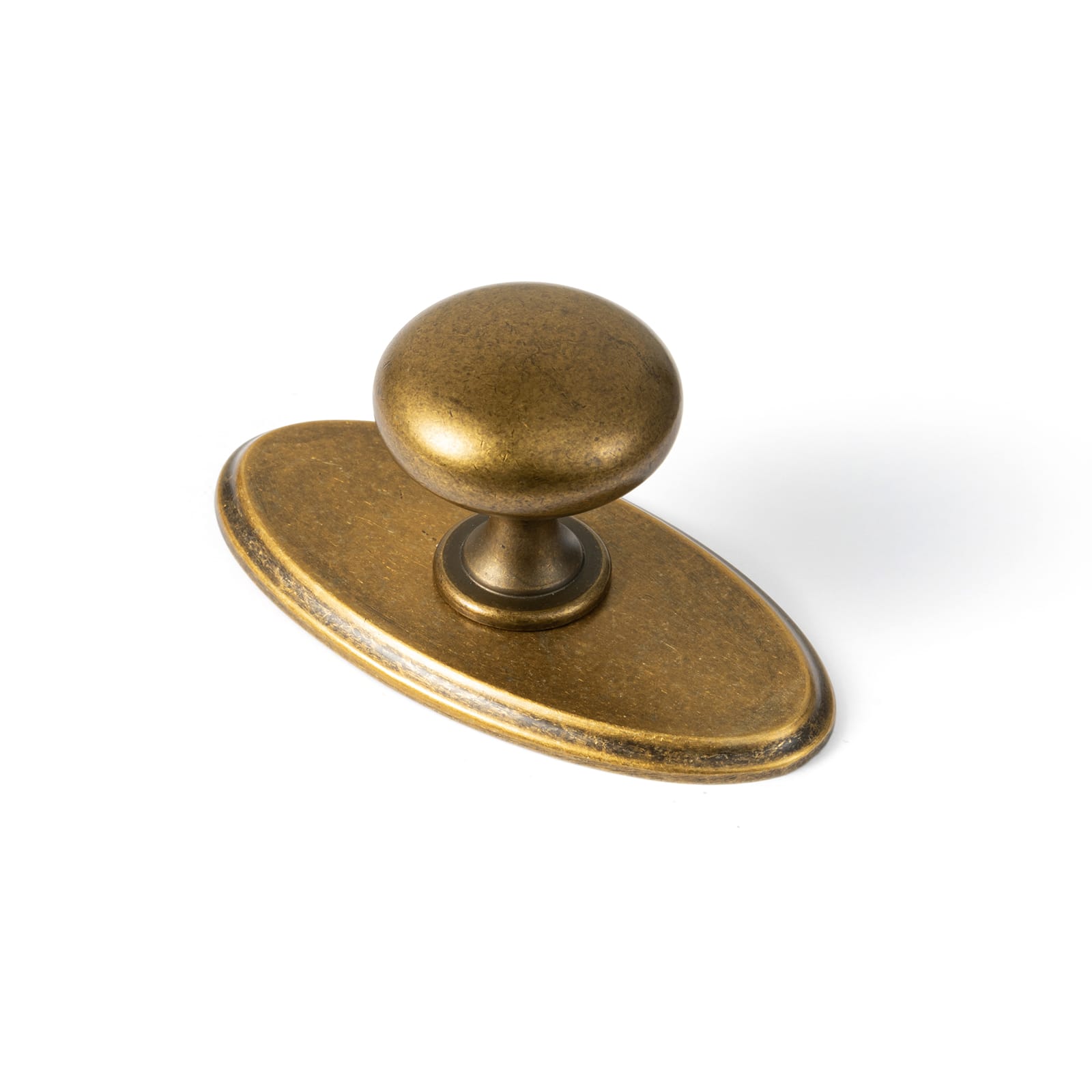 Goo-Ki Antique Brass / G036 / Standard 6 Pack Antique Brass Zinc Alloy Cabinet Knob with Back Plate Single Hole Center Cabinet Hardware for Bedroom Kitchen