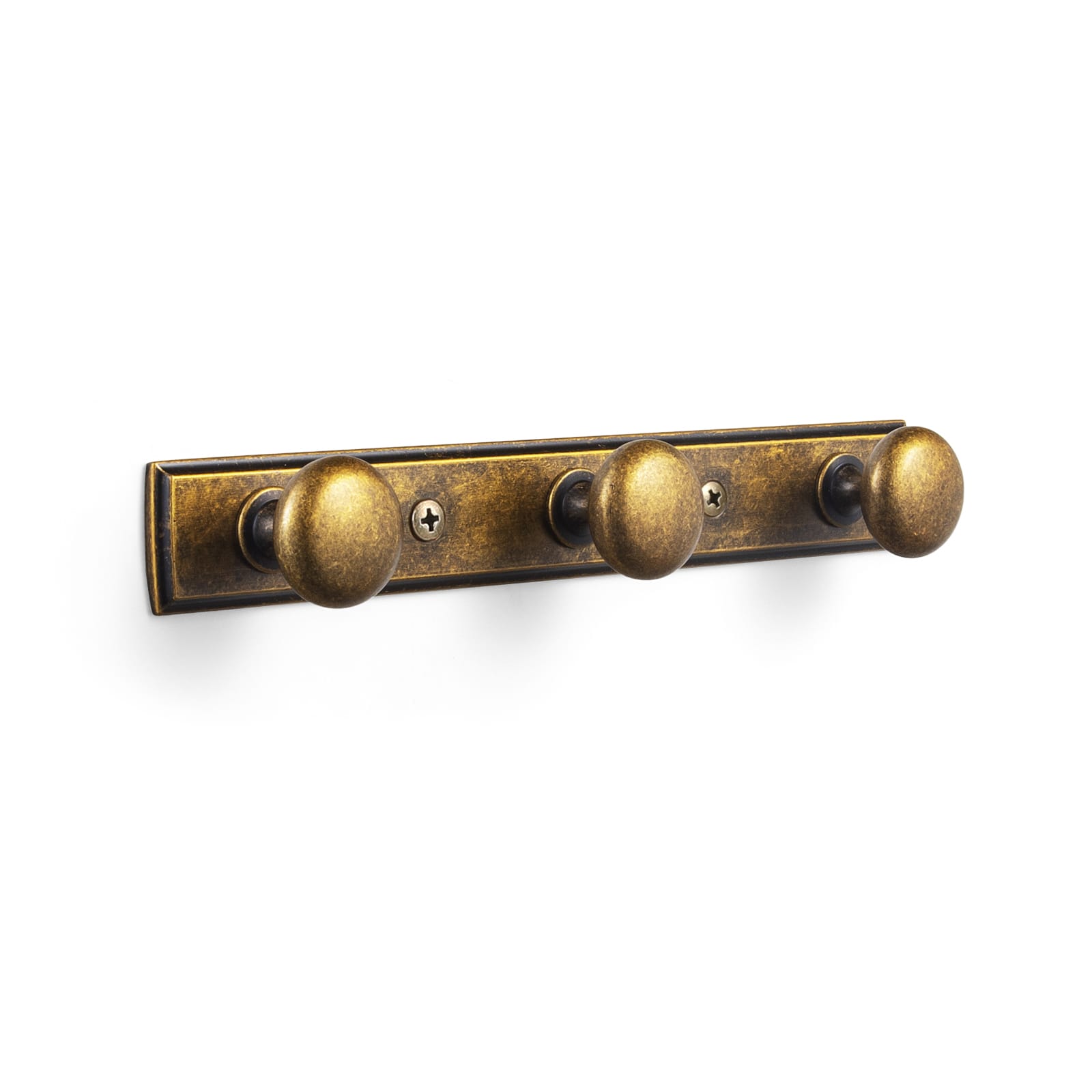 Goo-Ki Antique Brass / H011 / 3 Zinc Alloy Coat Hook - Retro Decorative Wall Hanger Rail with Round Knobs for Coats, Towels & Home Organization