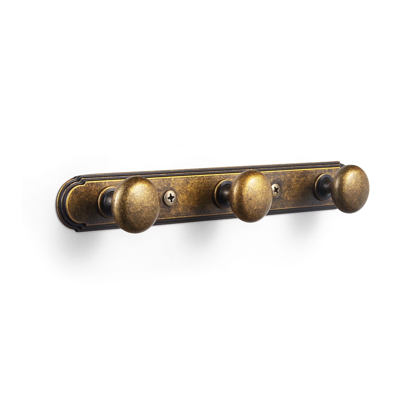 Goo-Ki Antique Brass / H014 / 3 Zinc Alloy Coat Hook - Retro Decorative Wall Hanger Rail with Round Knobs for Coats, Towels & Home Organization