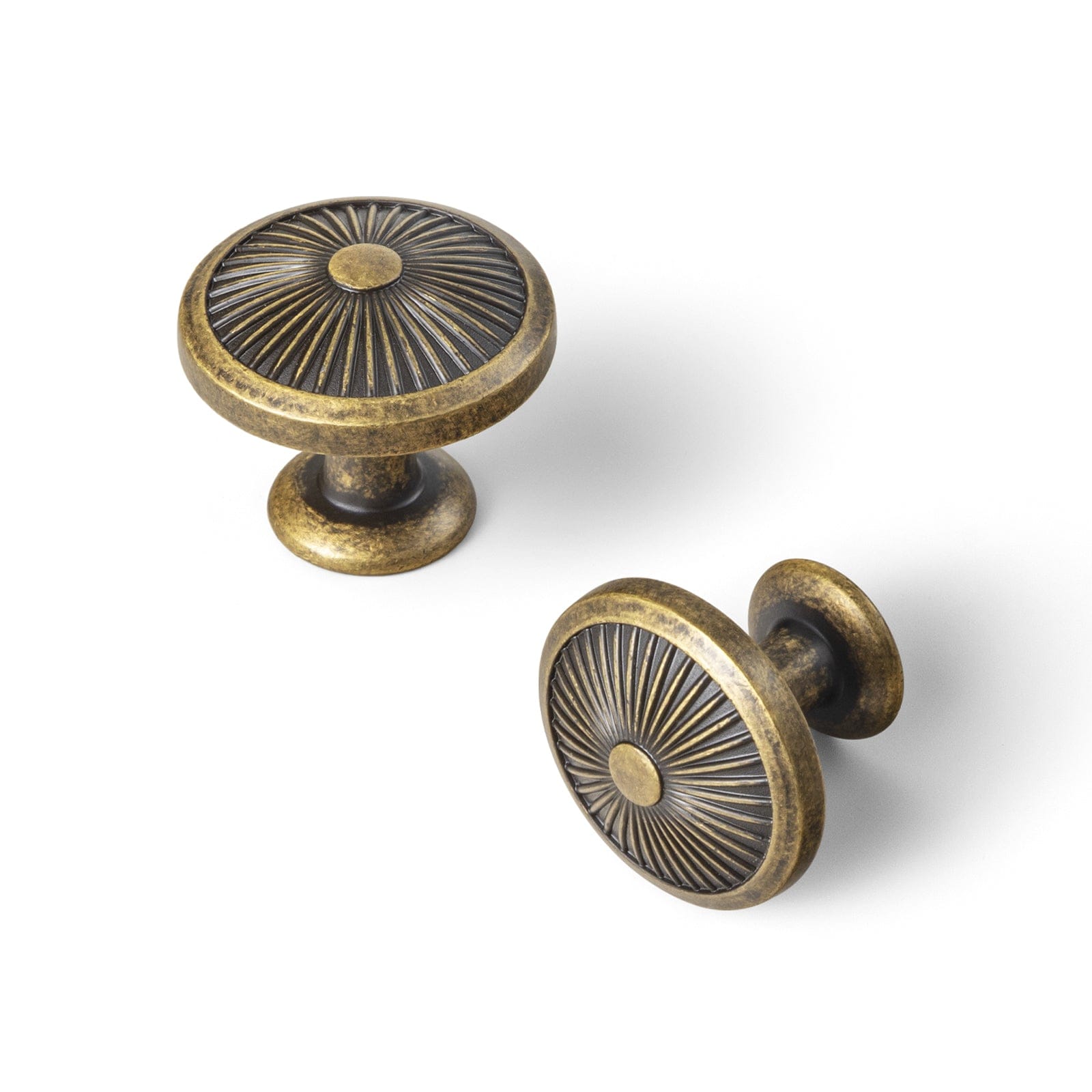 Antique Brass Cabinet Knobs Carved Round Drawer Knobs Retro Kitchen Hardware