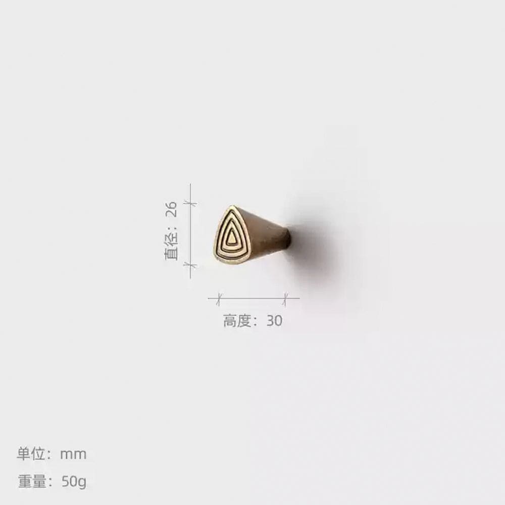 Goo-Ki Antique Brass / Knob / 6 Pack Antique Style Conical Knob Retro Triangle Pattern Drawer Hardware Unique Cabinet Knob