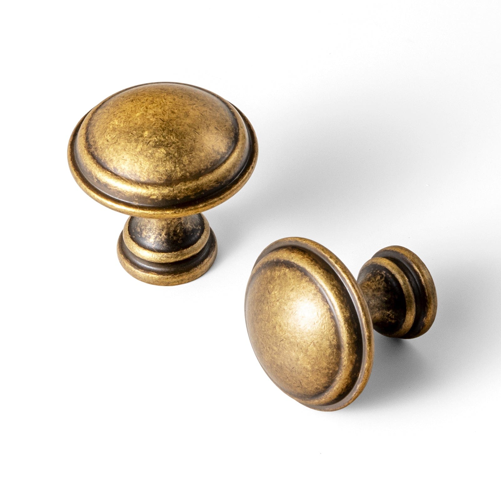 Goo-Ki Antique Brass / Knob / 6 Pack Ornate Tapered Cabinet Handle with Sculpted Detailing Vintage Hardware for Kitchen