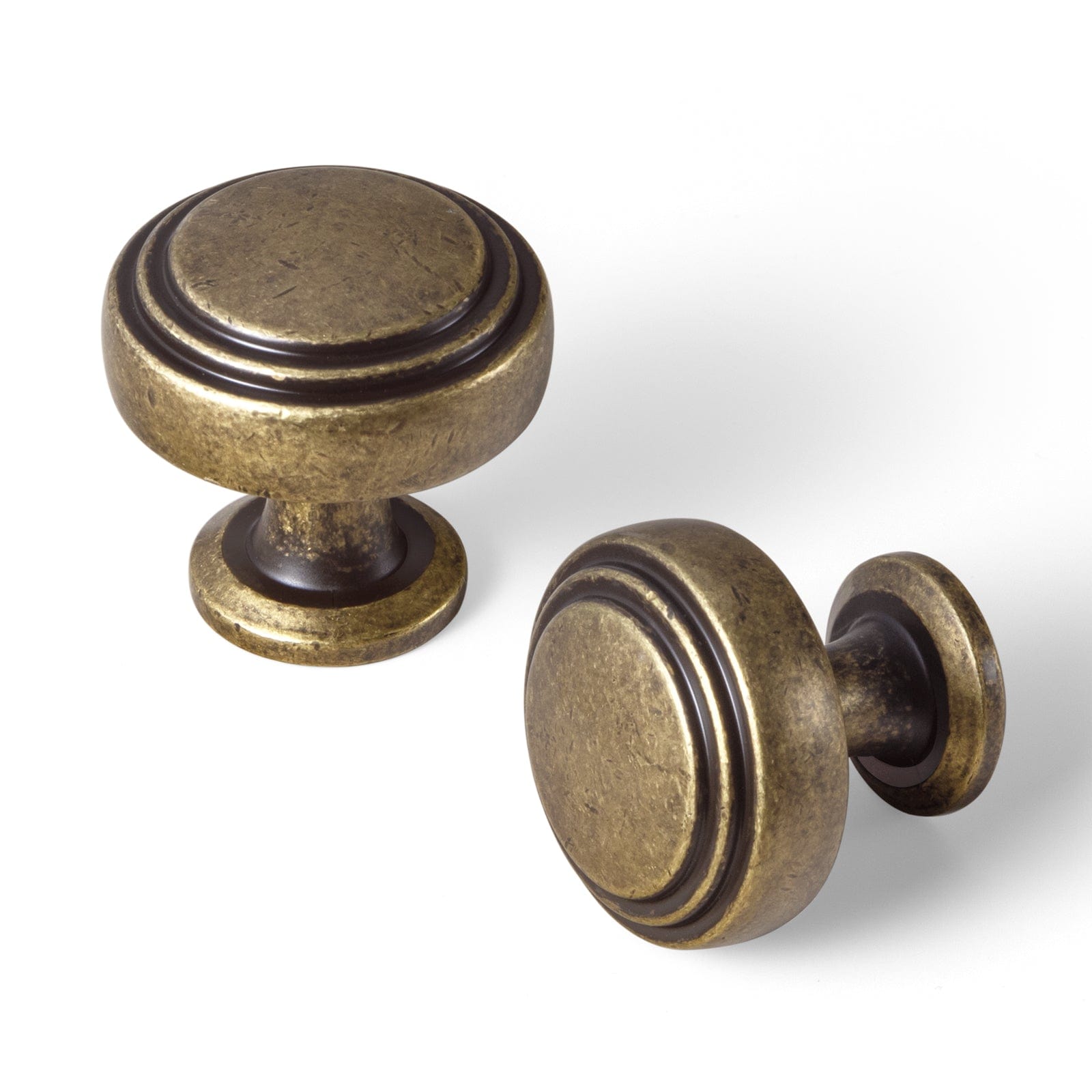 Goo-Ki Antique Brass / Knob / 6 Pack Round Cabinet Knobs Vintage Furniture Knobs Retro Hardware for Kitchen Drawers