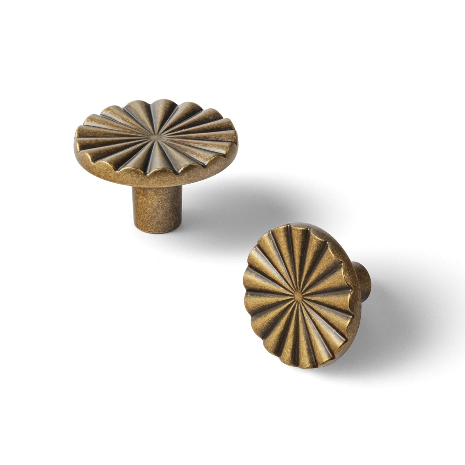 Goo-Ki Antique Brass / Knob / 6 Pack Semicircular Antique Brass Cabinet Pulls Half Moon Shaped Bin Cup Drawer Pull