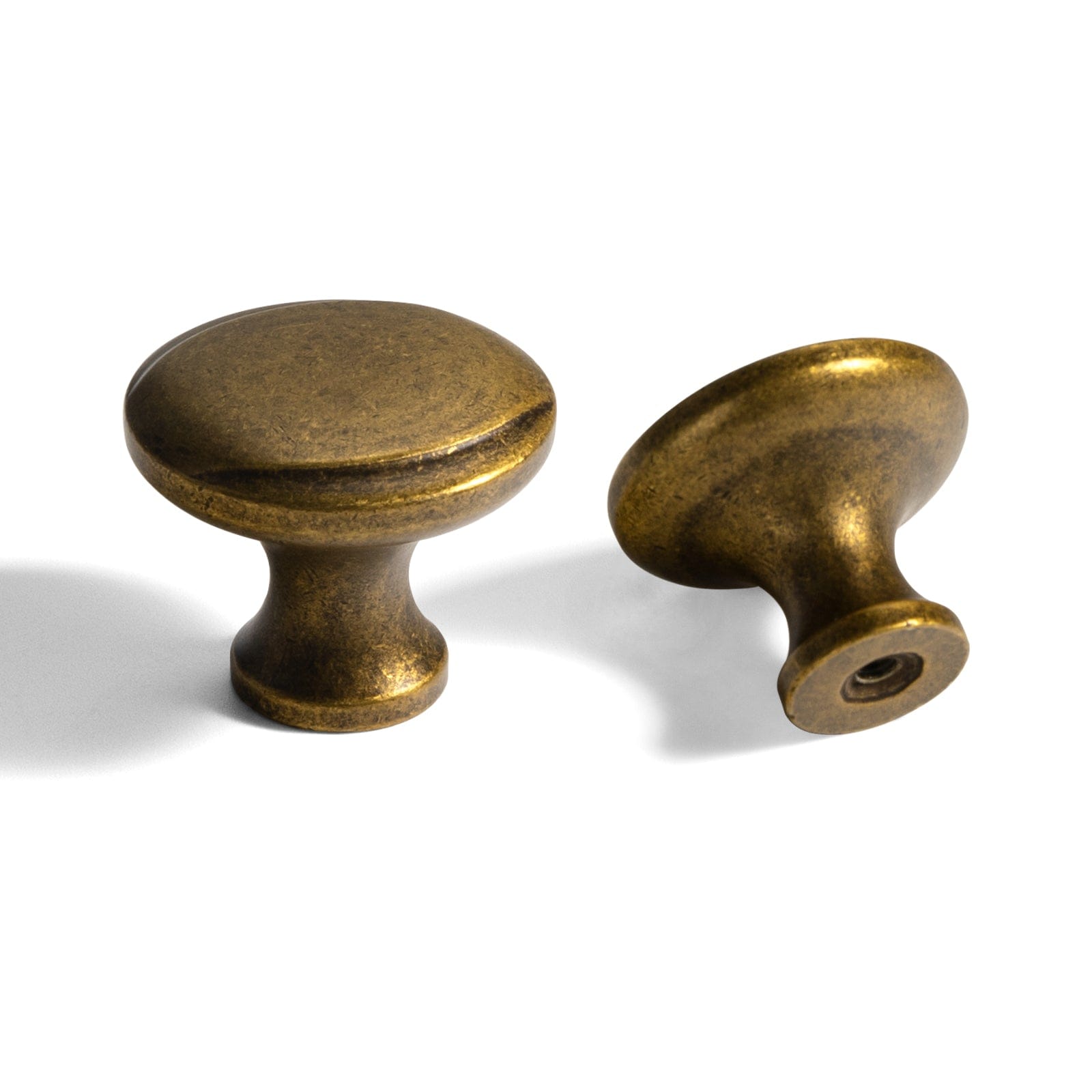 Goo-Ki Antique Brass / Knob Elegant Antique and Brushed Brass Bar Pull Cabinet Handles with Unique Design 6 Pack