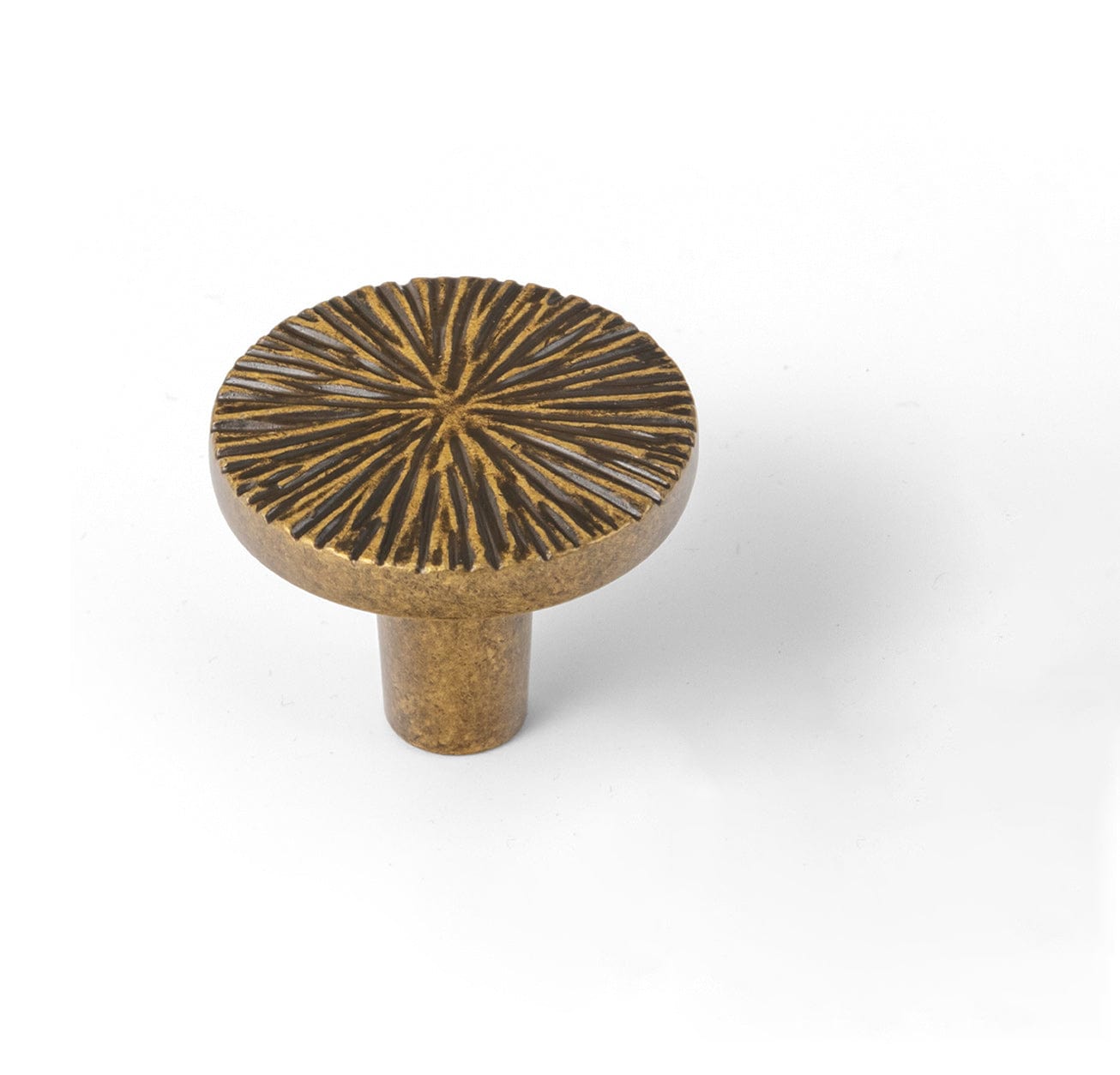 Goo-Ki Antique Brass / Knob Plus / 6 Pack Striped Hammerline Cabinet Pulls Light Luxury Elegant Kitchen Hardware