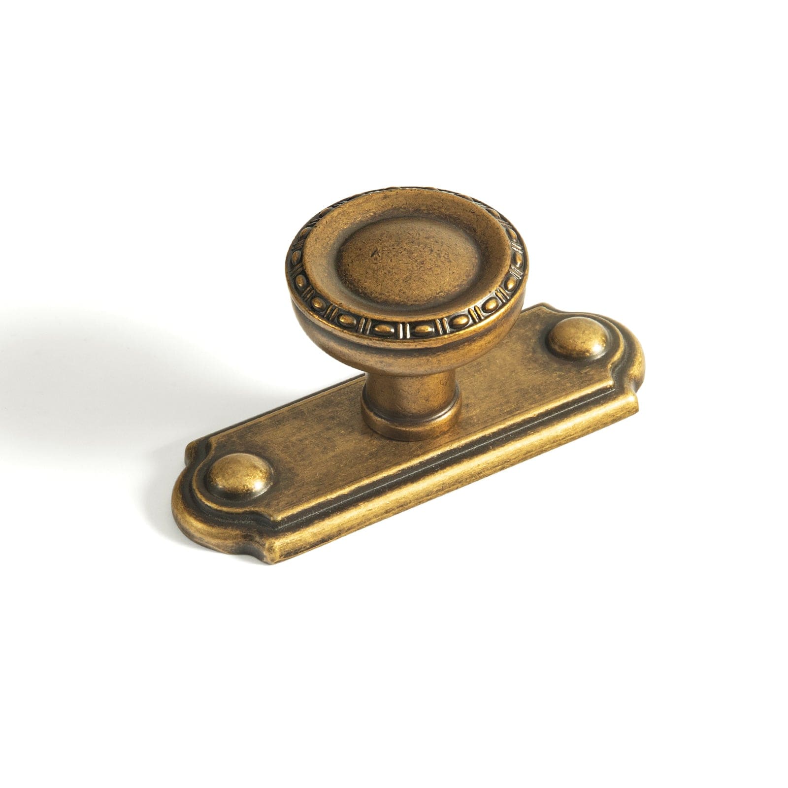 Goo-Ki Antique Brass / Knob with Back Plate C / 6 Pack Classic Round Cabinet Knobs Elegant Decorative Drawer Knobs with Ornate Edging