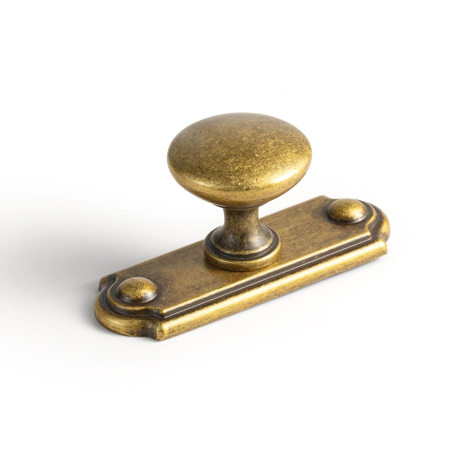 Goo-Ki Antique Brass / Knob with Back Plate C / 6 Pack Stylish Contoured Cabinet Handle with Back Plate Decorative Cabinet Hardware