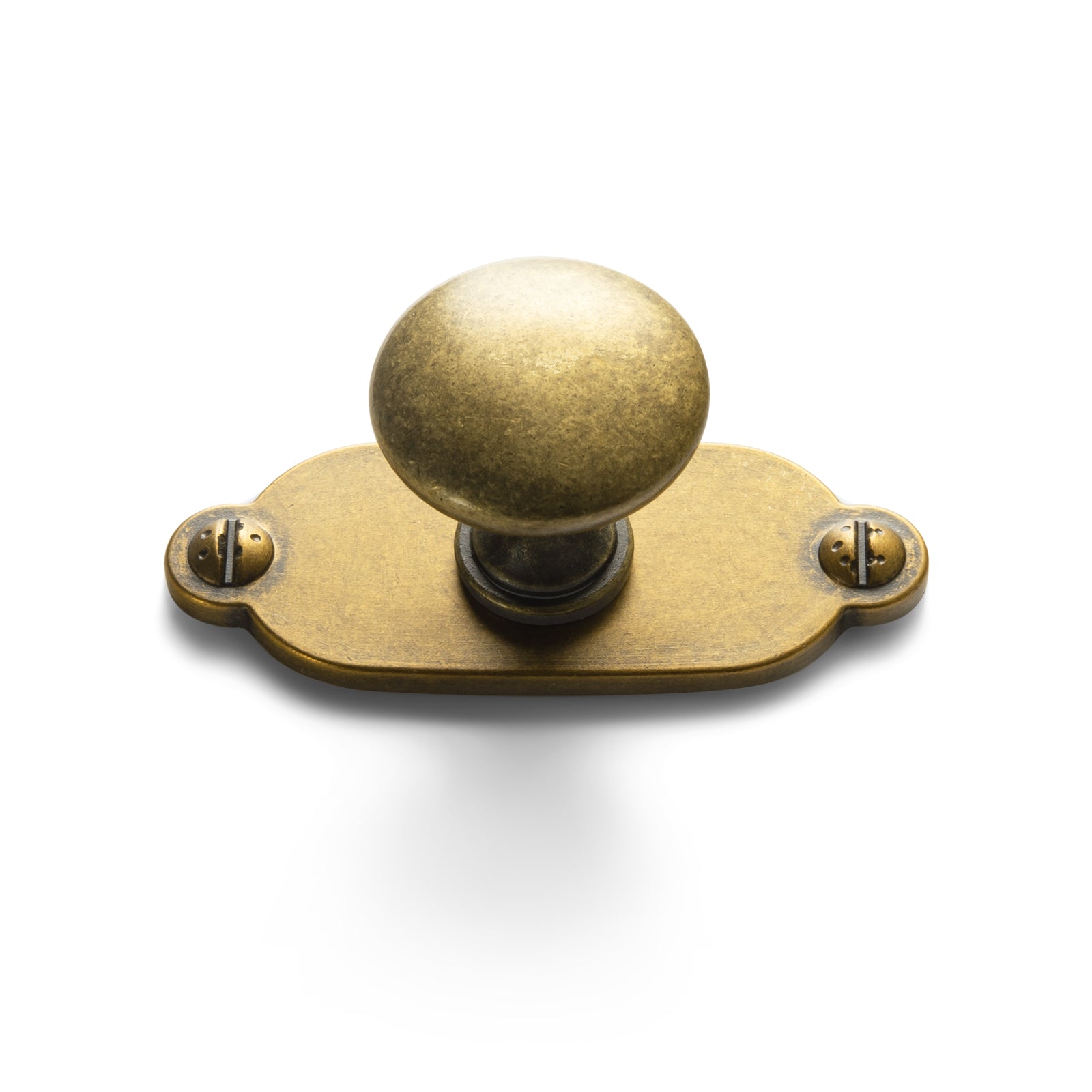 Goo-Ki Antique Brass / Knob with Back Plate G013 / 6 Pack Antique Drawer Pulls Solid Retro Bar Pull Furniture Hardware for Kitchen