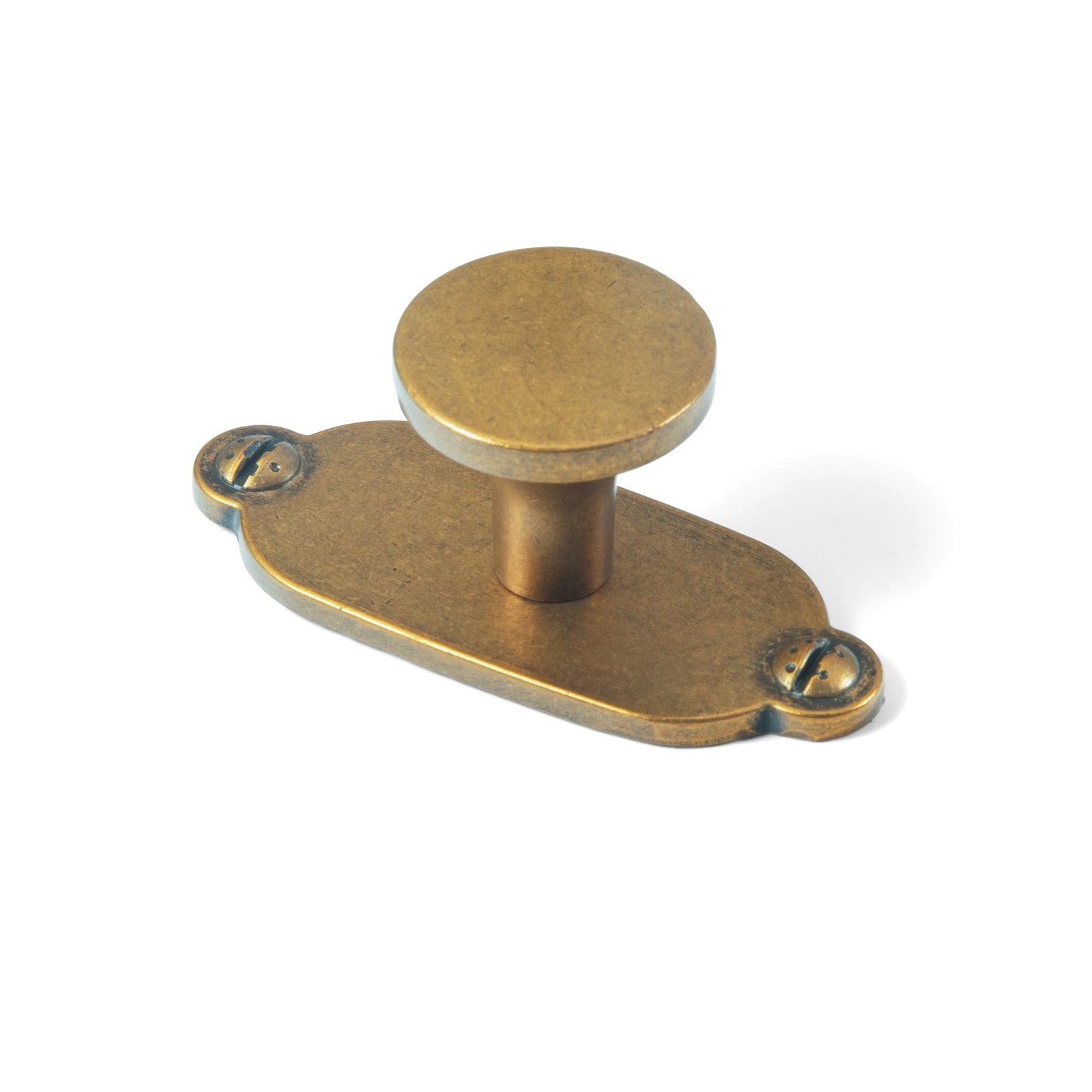 Goo-Ki Antique Brass / Knob with Back Plate G013 / 6 Pack Long Cabinet Bar Pulls Antique Vintage Brass Solid Drawer Handles