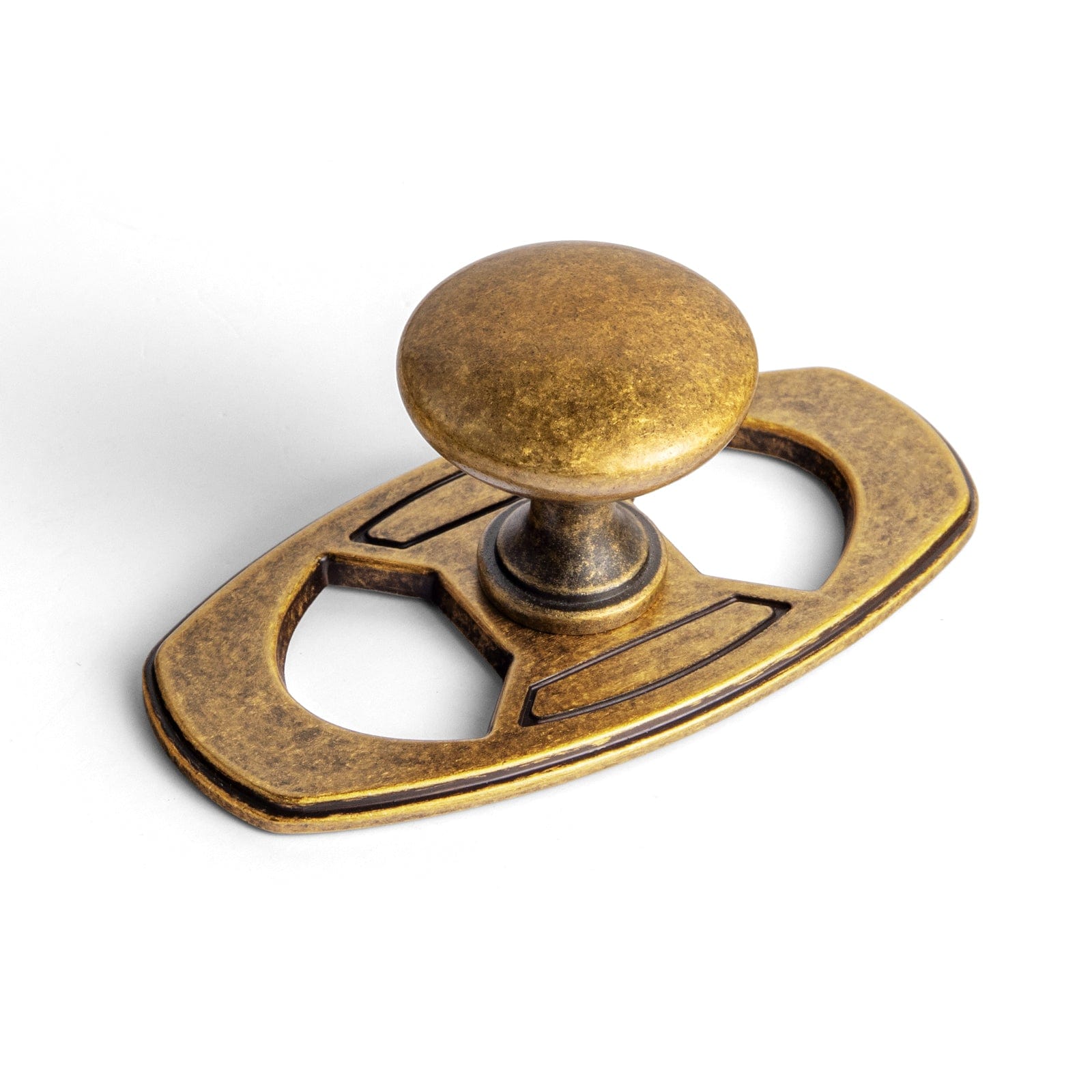 Goo-Ki Antique Brass / Knob with Back Plate H / 6 Pack Antique Drawer Pulls Solid Retro Bar Pull Furniture Hardware for Kitchen