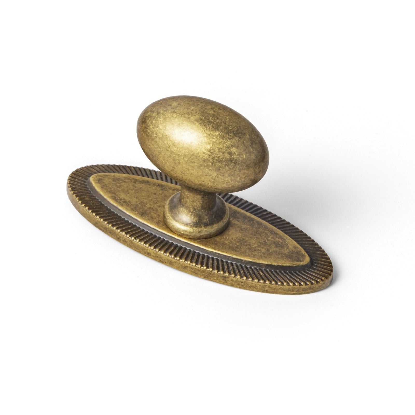 Goo-Ki Antique Brass / Knob With Oval Backplate E / 6 Pack Antique Oval Cabinet Knobs Zinc Alloy 1.4 Inch Diameter Drawer Knobs