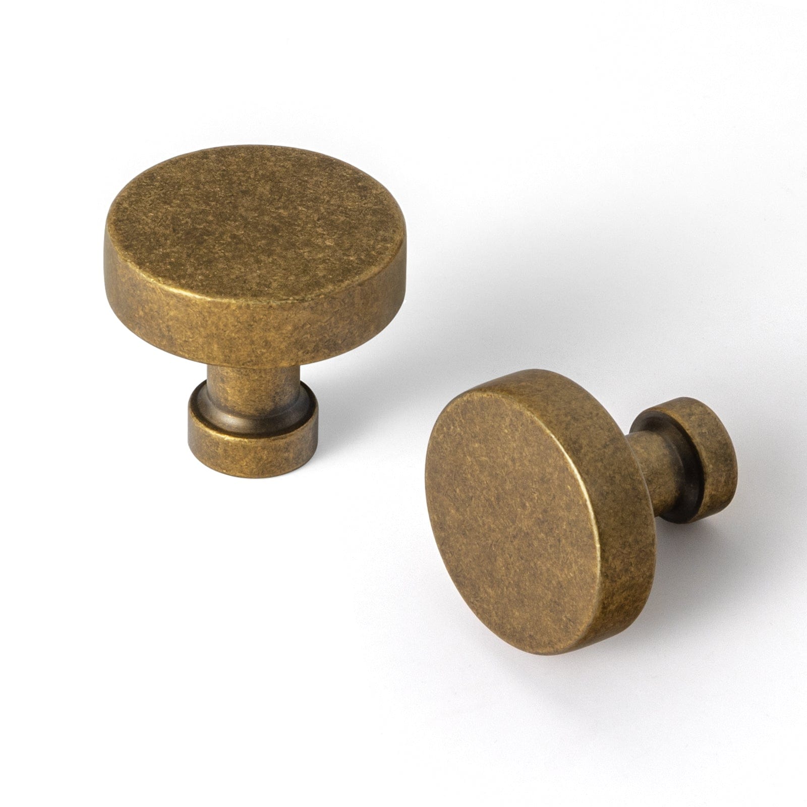 Goo-Ki Antique Brass / No Back Plate / 6 Pack Vintage Brass Zinc Alloy Cabinet Knob with Back Plate Single Hole Center Kitchen Hardware