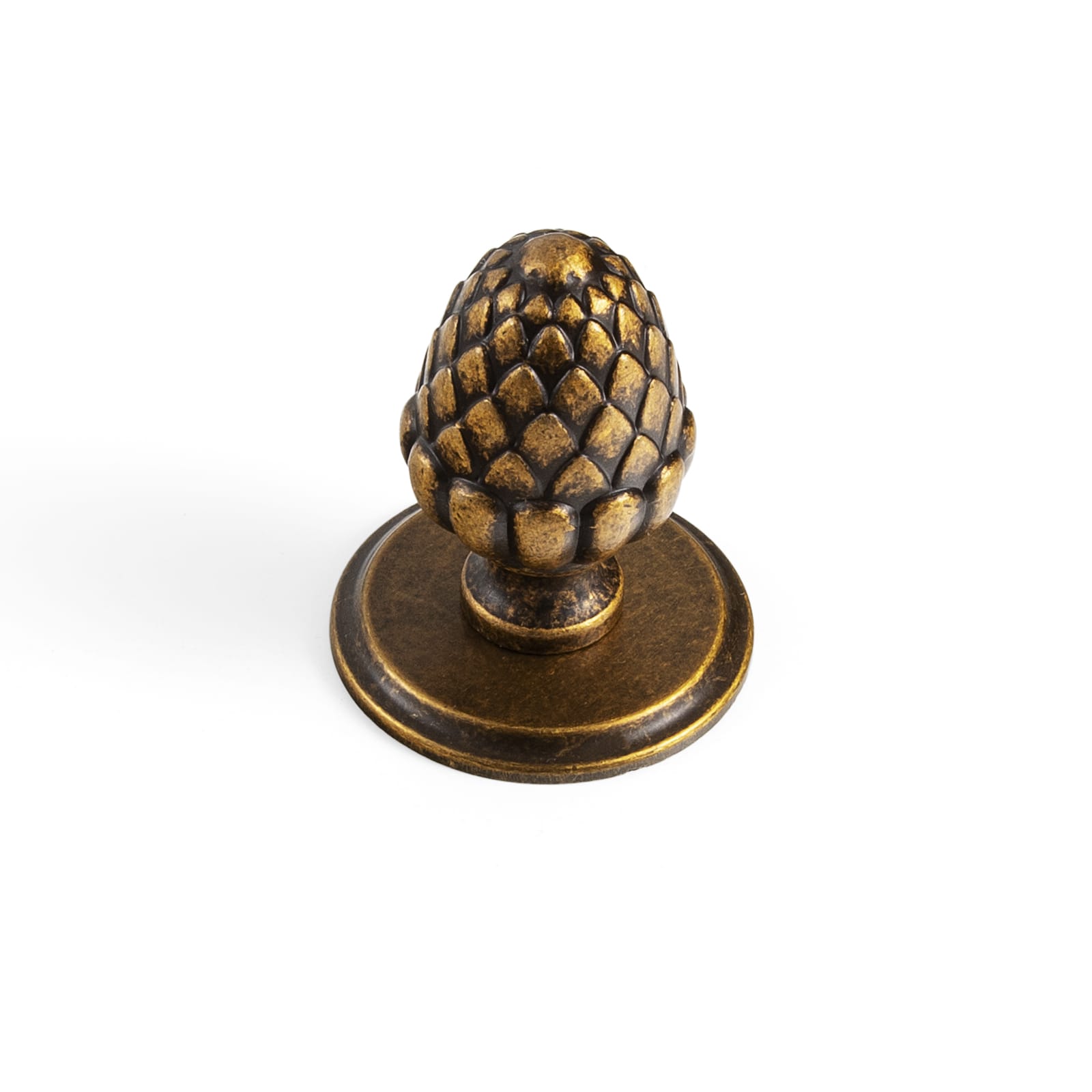 Goo-Ki Antique Brass / Round G011 / 6 Pack Pinecone-Shaped Cabinet Knobs Premium Zinc Alloy Decorative Drawer Knobs with Multiple Styles of Round Backplates