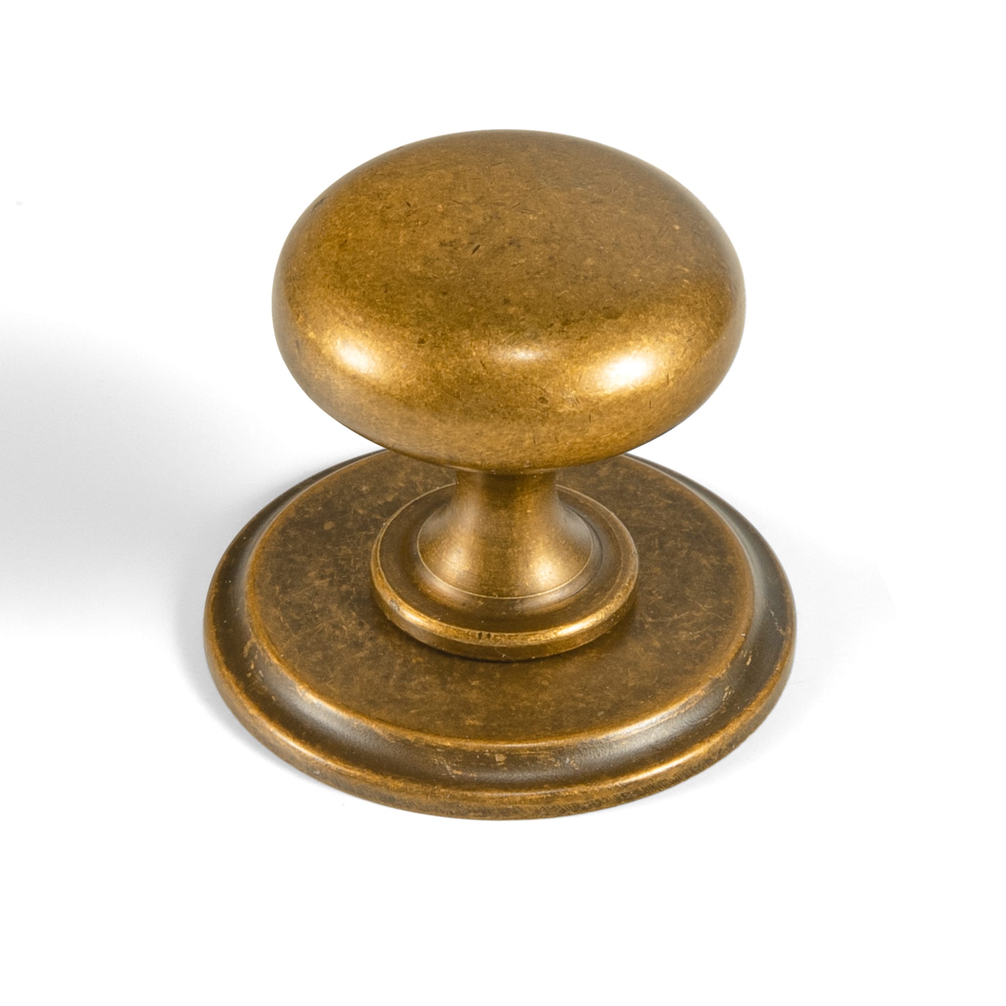 Goo-Ki Antique Brass / Round G011 / Standard 6 Pack Antique Brass Zinc Alloy Cabinet Knob with Back Plate Single Hole Center Cabinet Hardware for Bedroom Kitchen