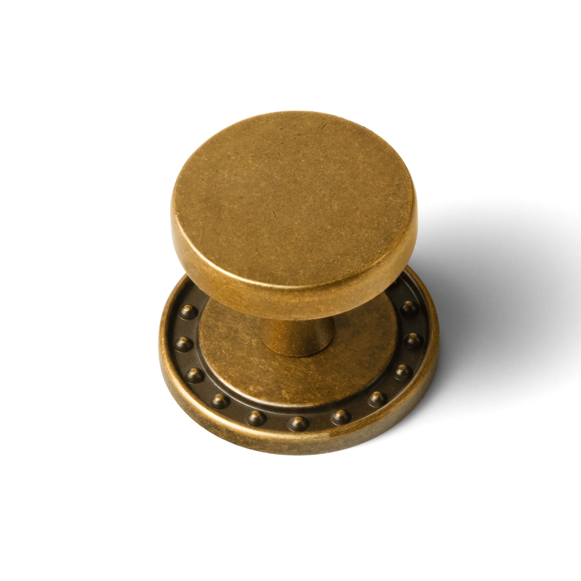 Goo-Ki Antique Brass / Round G018 / 6 Pack Antique Brass Cabinet Knobs with Back Plates Ornate Cabinet Pulls for Kitchen Cabinet Hardware