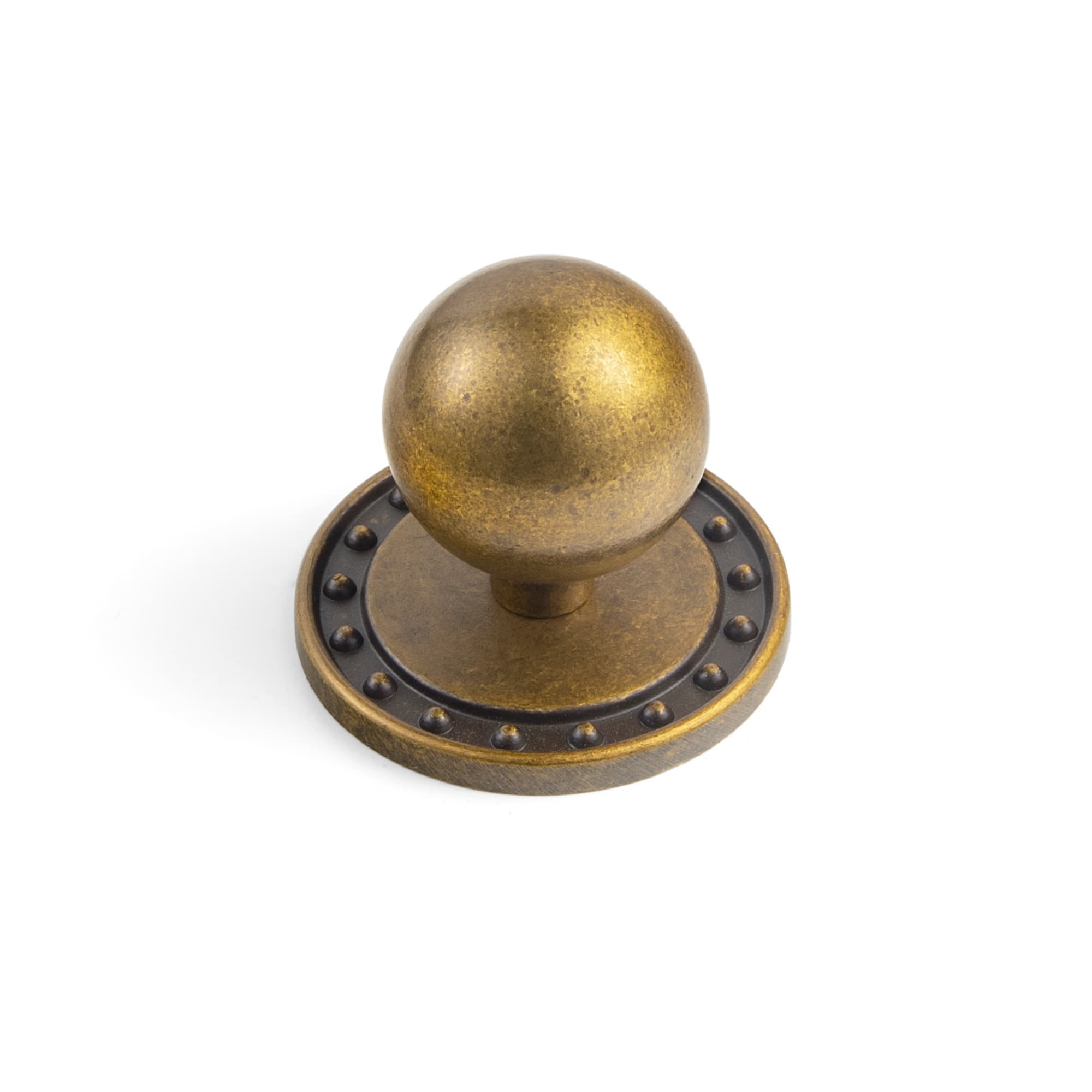 Goo-Ki Antique Brass / Round G018 / Single Hole Small Knob - 6 Pack Round Cabinet Knobs with Back Plate Zinc Alloy Cabinet Handle with Long Back Plate