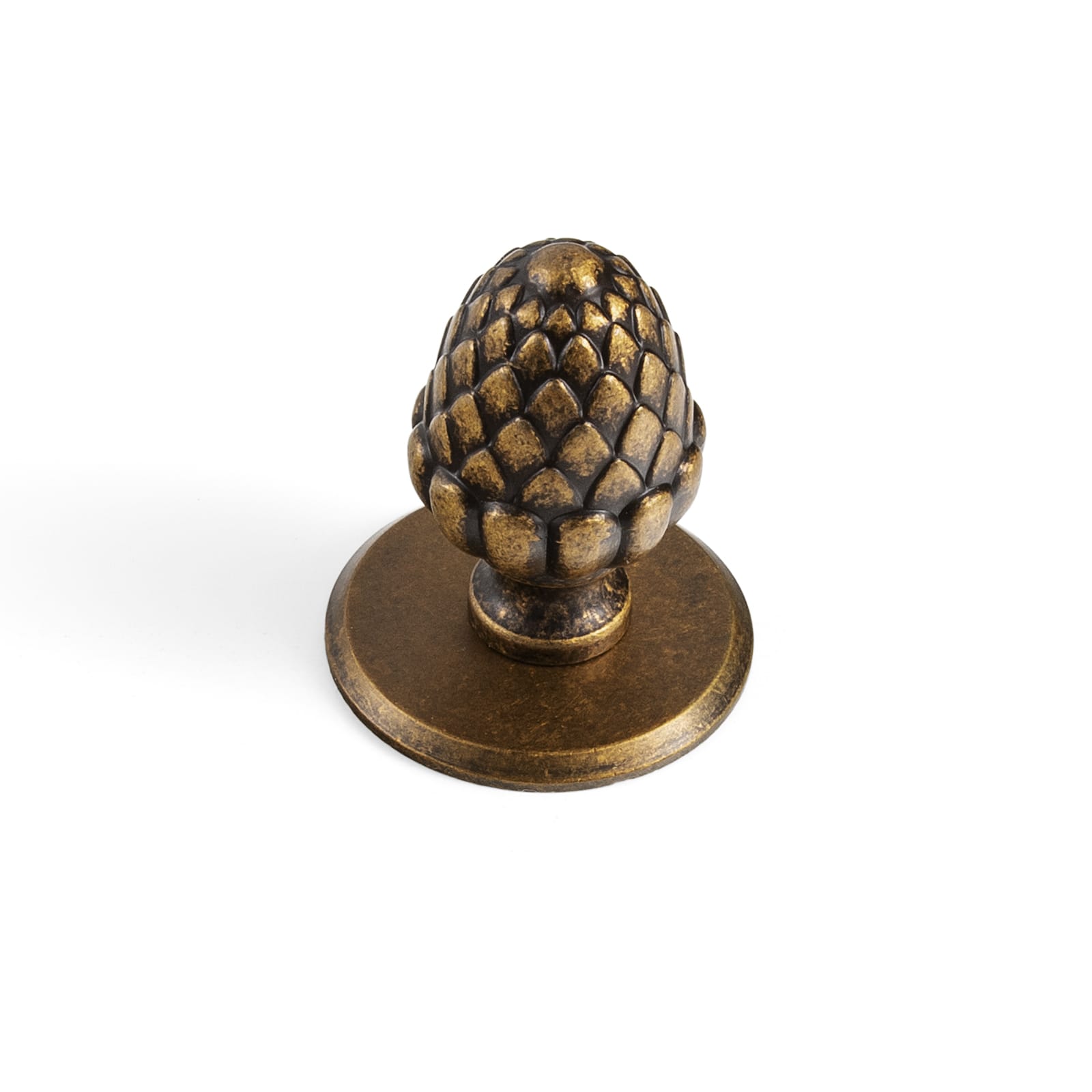 Goo-Ki Antique Brass / Round G021 / 6 Pack Pinecone-Shaped Cabinet Knobs Premium Zinc Alloy Decorative Drawer Knobs with Multiple Styles of Round Backplates