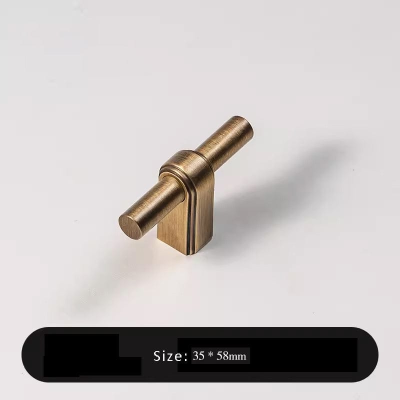 Goo-Ki Antique Brass / T Knob / 2 Pack French Style Solid Brass Cabinet Handle Antique Brass Drawer Pulls