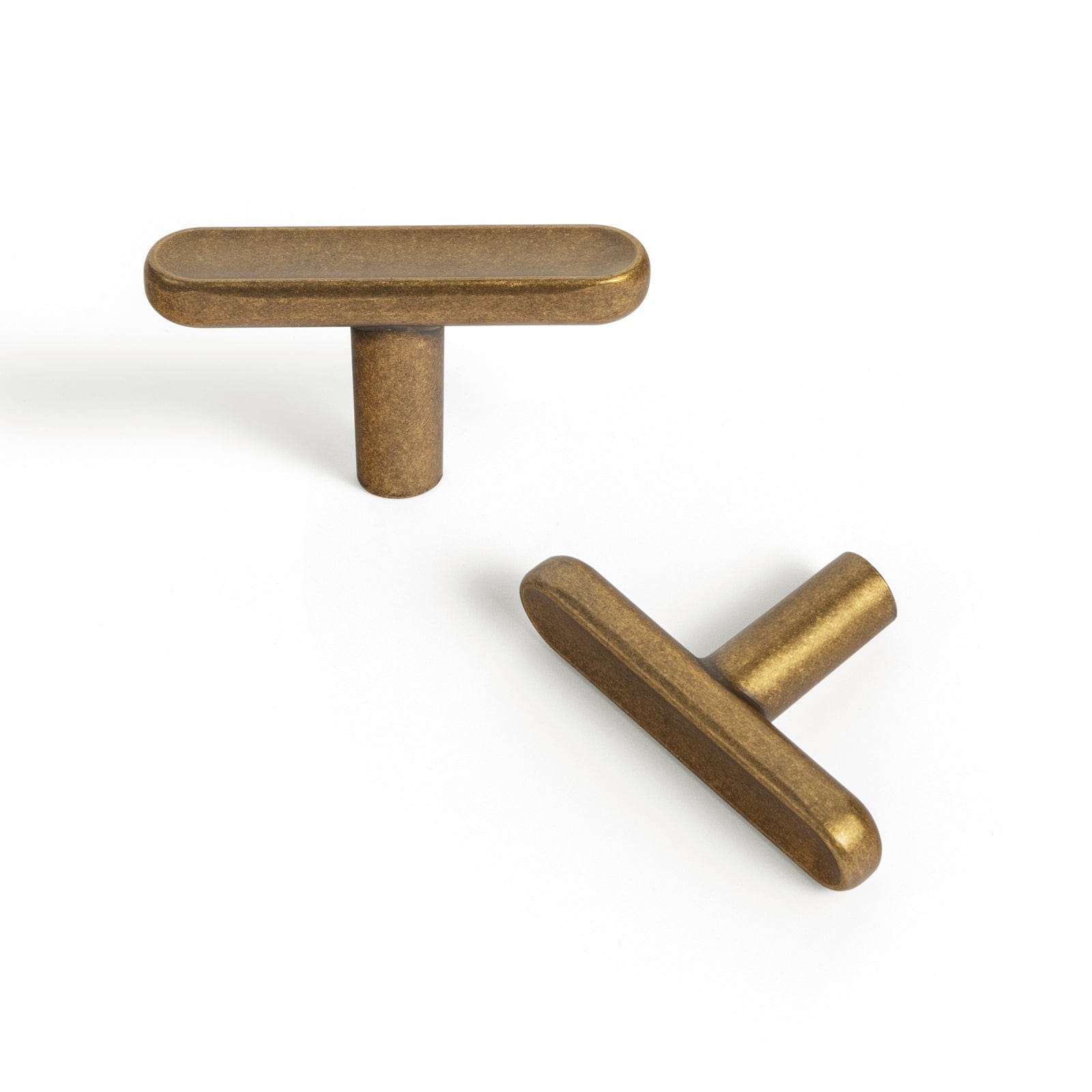 Goo-Ki Antique Brass / T Knob / 6 Pack Classic Curvature Cabinet Handles Timeless Appeal Kitchen Drawer Pulls