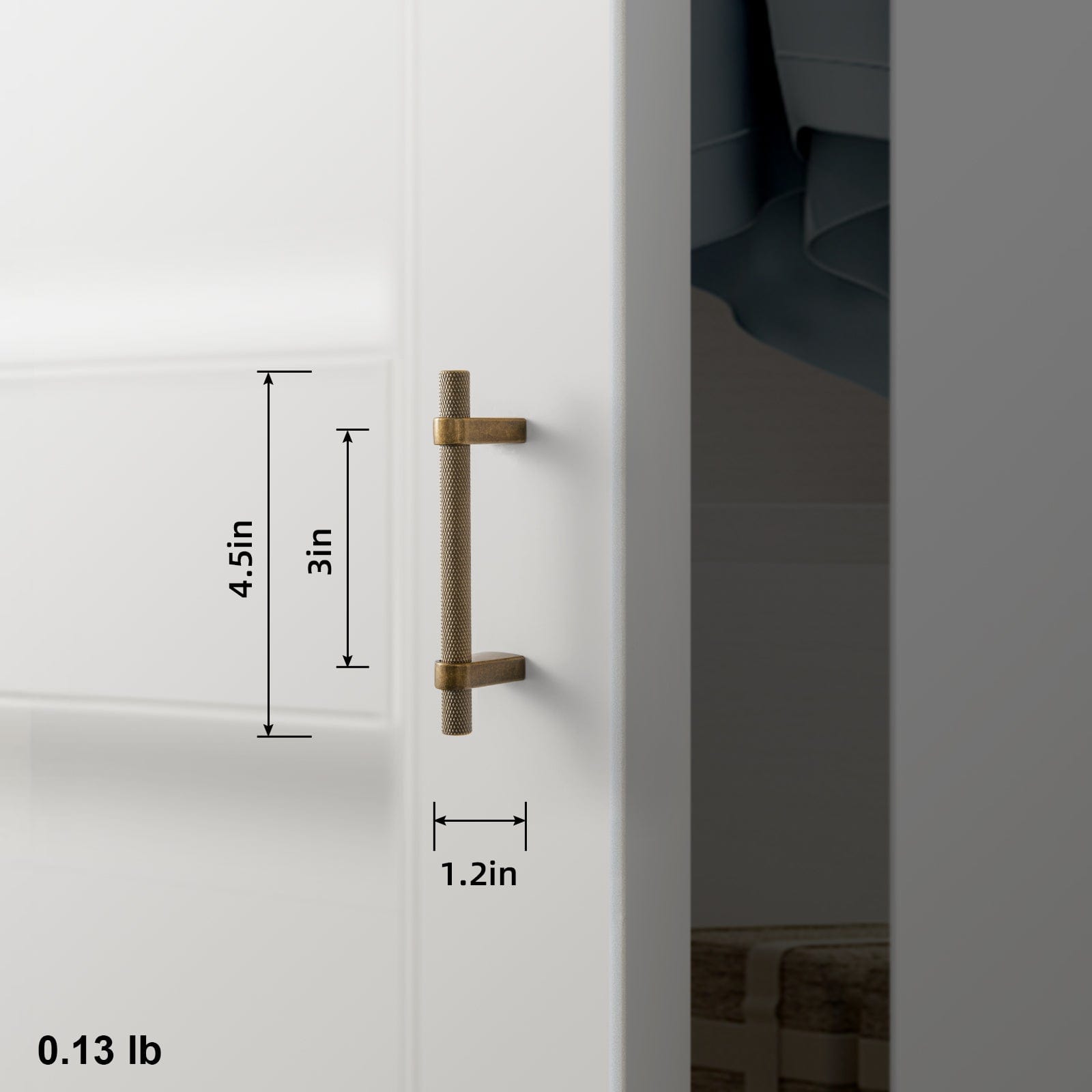 Goo-Ki Antique Brass Unique Knurled Cabinet Pull Metal Alloy Cabinet Handles