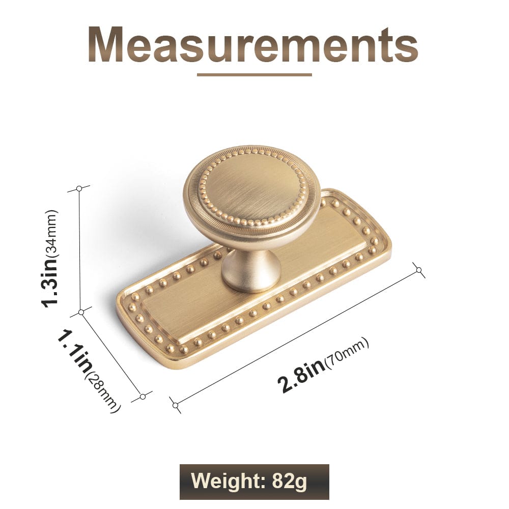 Goo-Ki Antique Brass Zinc Alloy Cabinet Knob with Delicate Decorative Back Plate Set