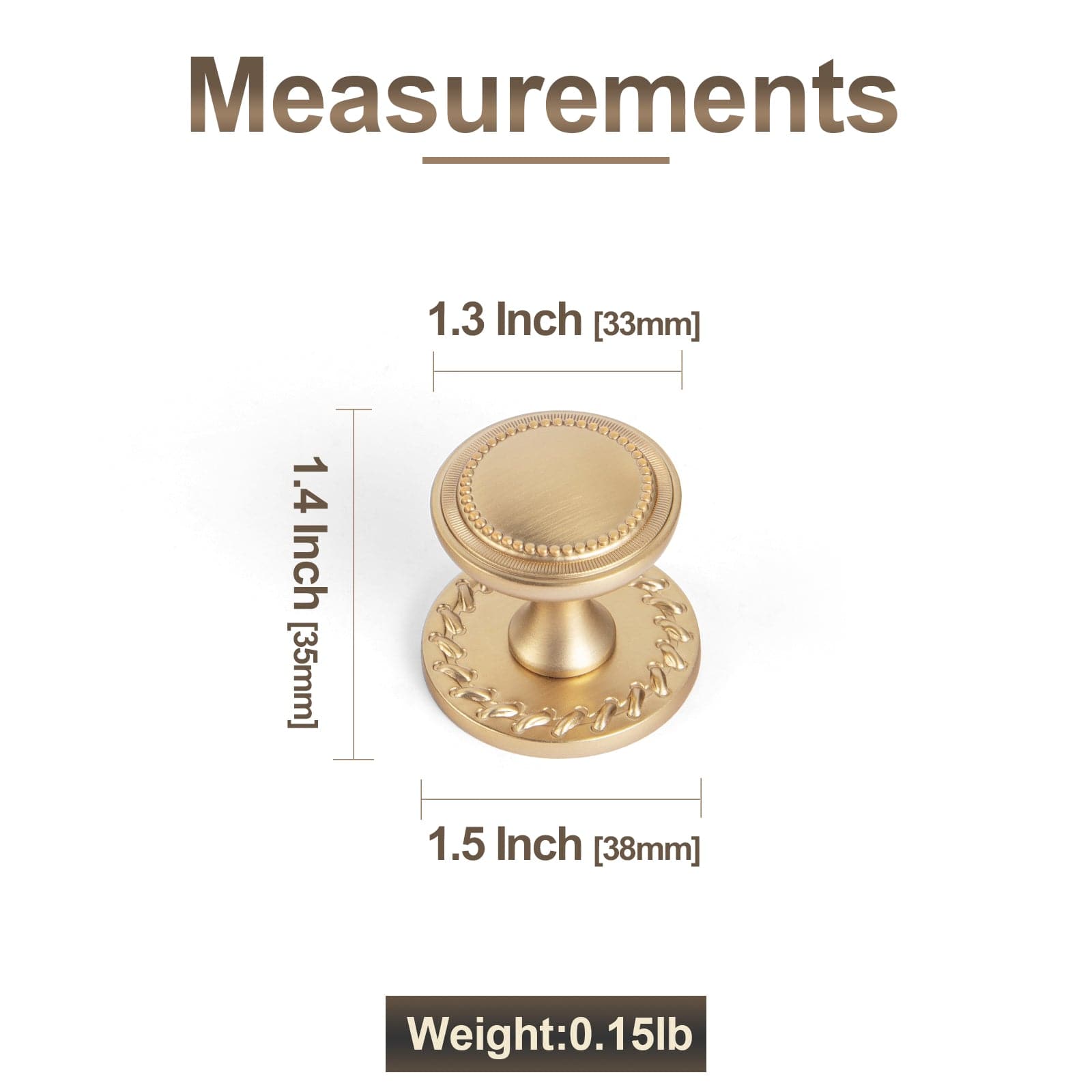 Goo-Ki Antique Brass Zinc Alloy Cabinet Knob with Delicate Decorative Back Plate Set