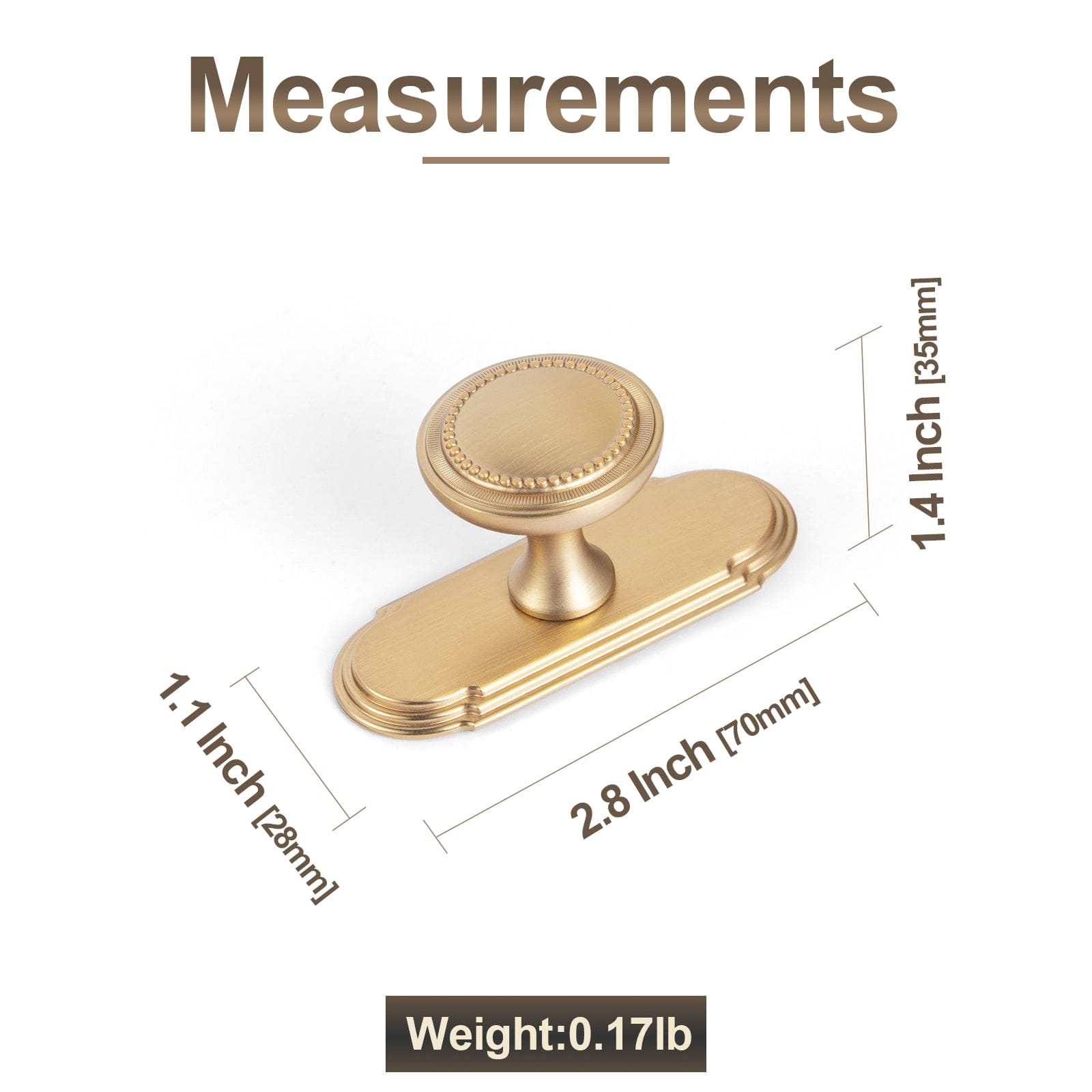 Goo-Ki Antique Brass Zinc Alloy Cabinet Knob with Delicate Decorative Back Plate Set