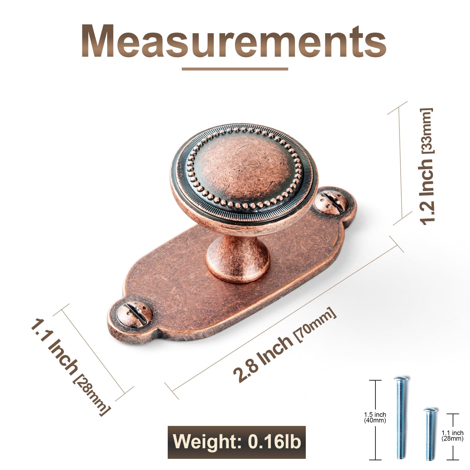 Goo-Ki Antique Brass Zinc Alloy Cabinet Knob with Delicate Decorative Back Plate Set